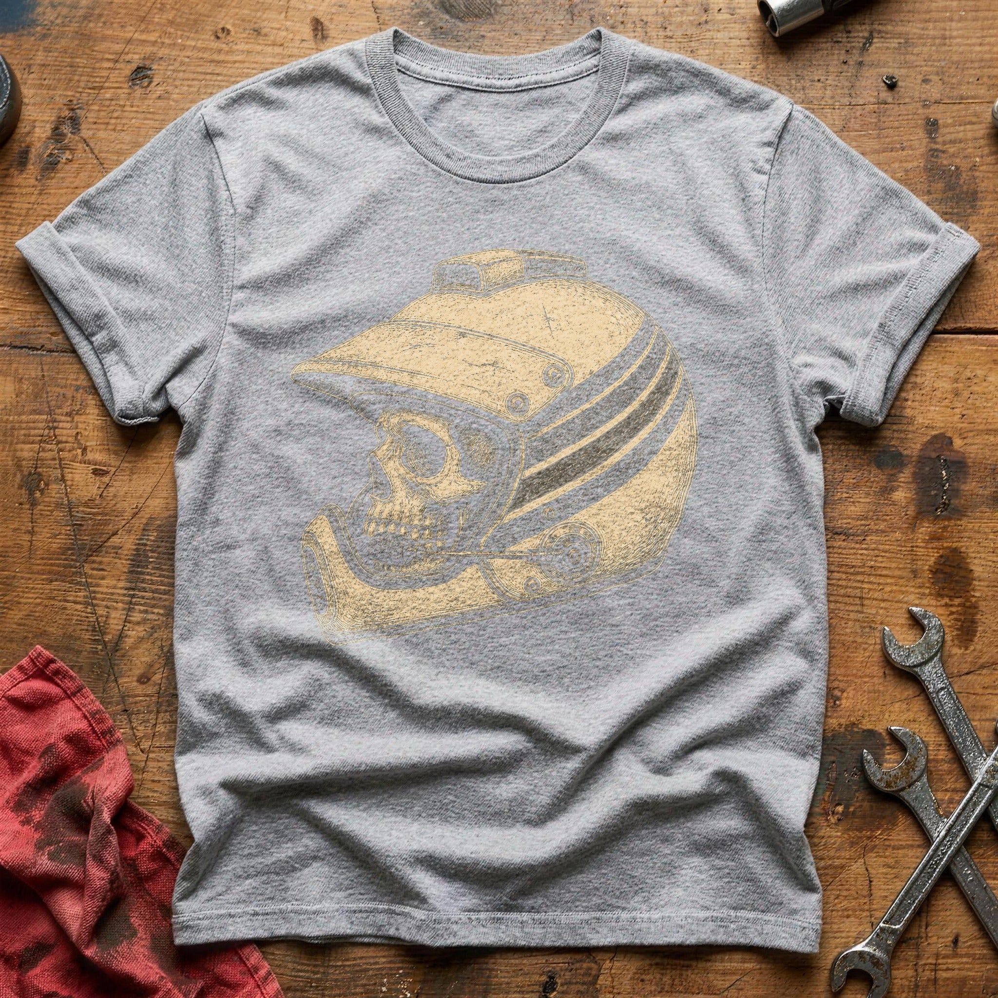Rally Helmet Bones T-Shirt - Sport Grey
