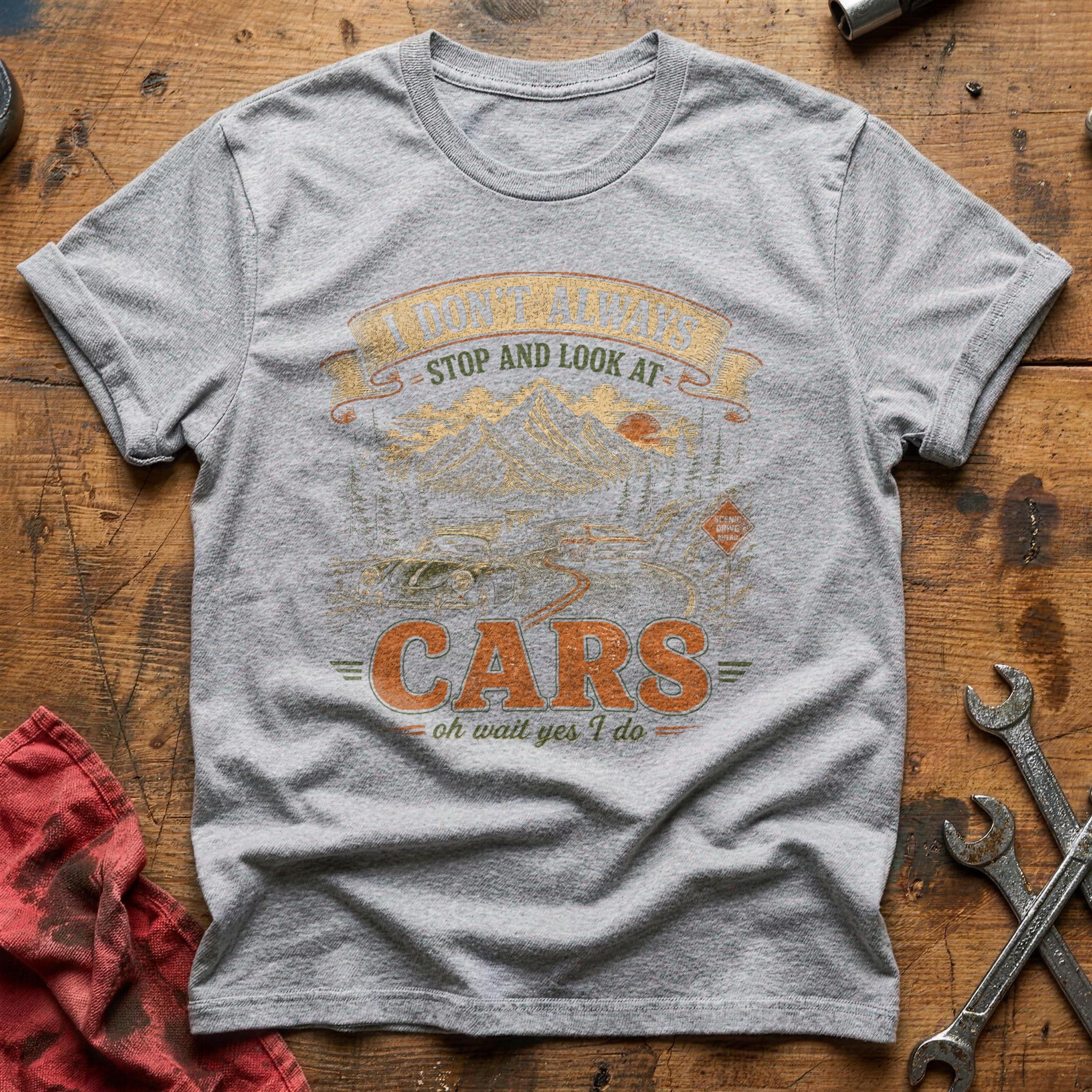 Scenic Drive Ahead T-Shirt - Sport Grey