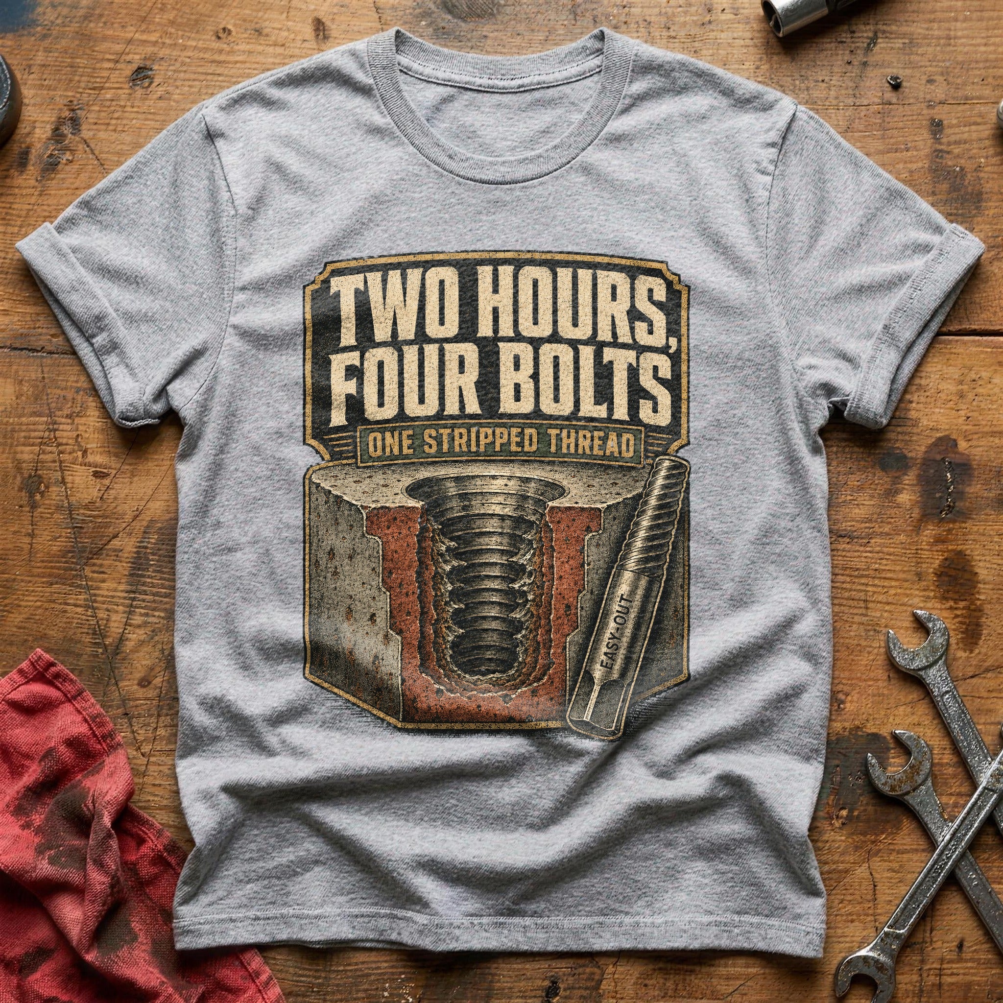 Stripped Bolt Blues T-Shirt - Sport Grey