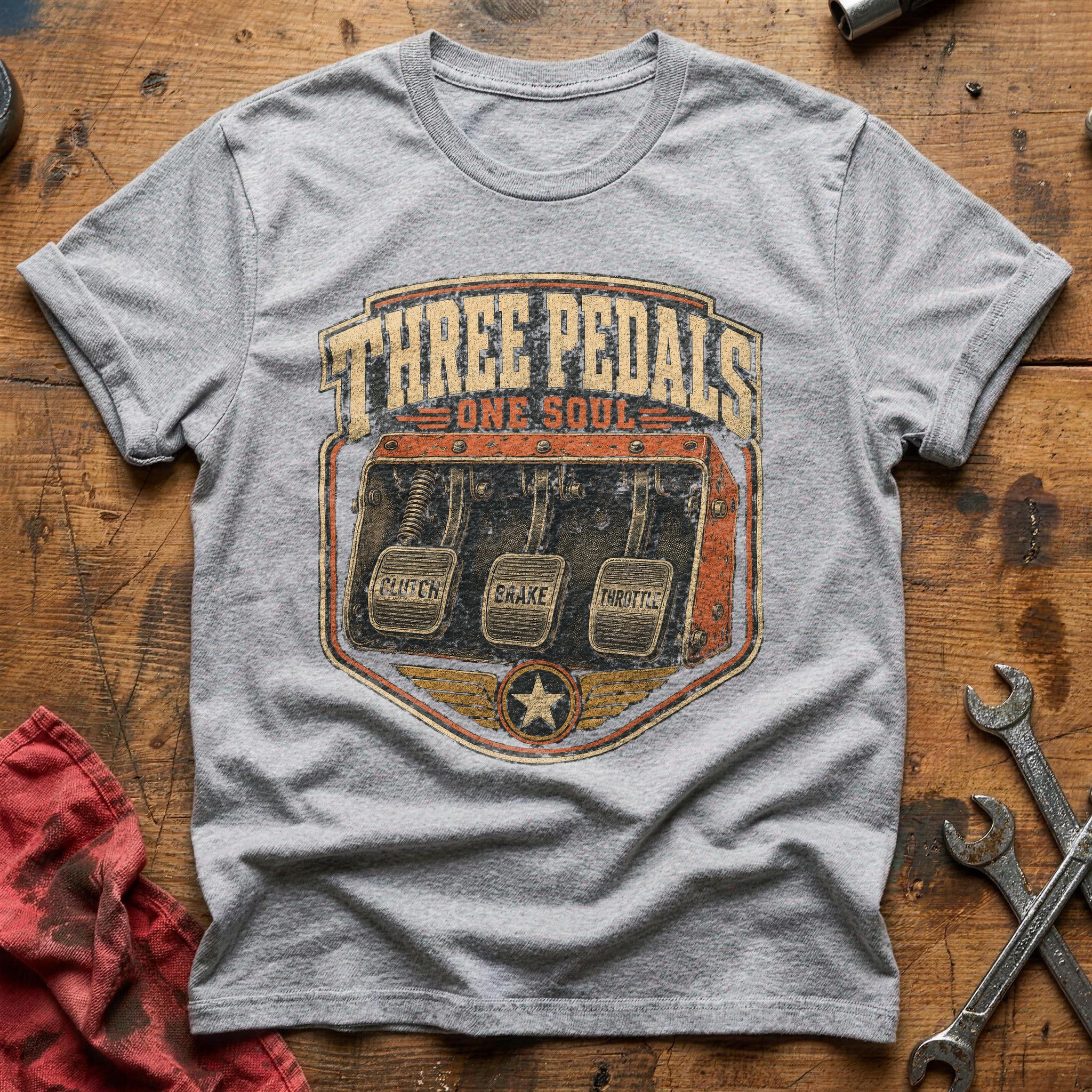 Three Pedals, One Soul T-Shirt - Sport Grey