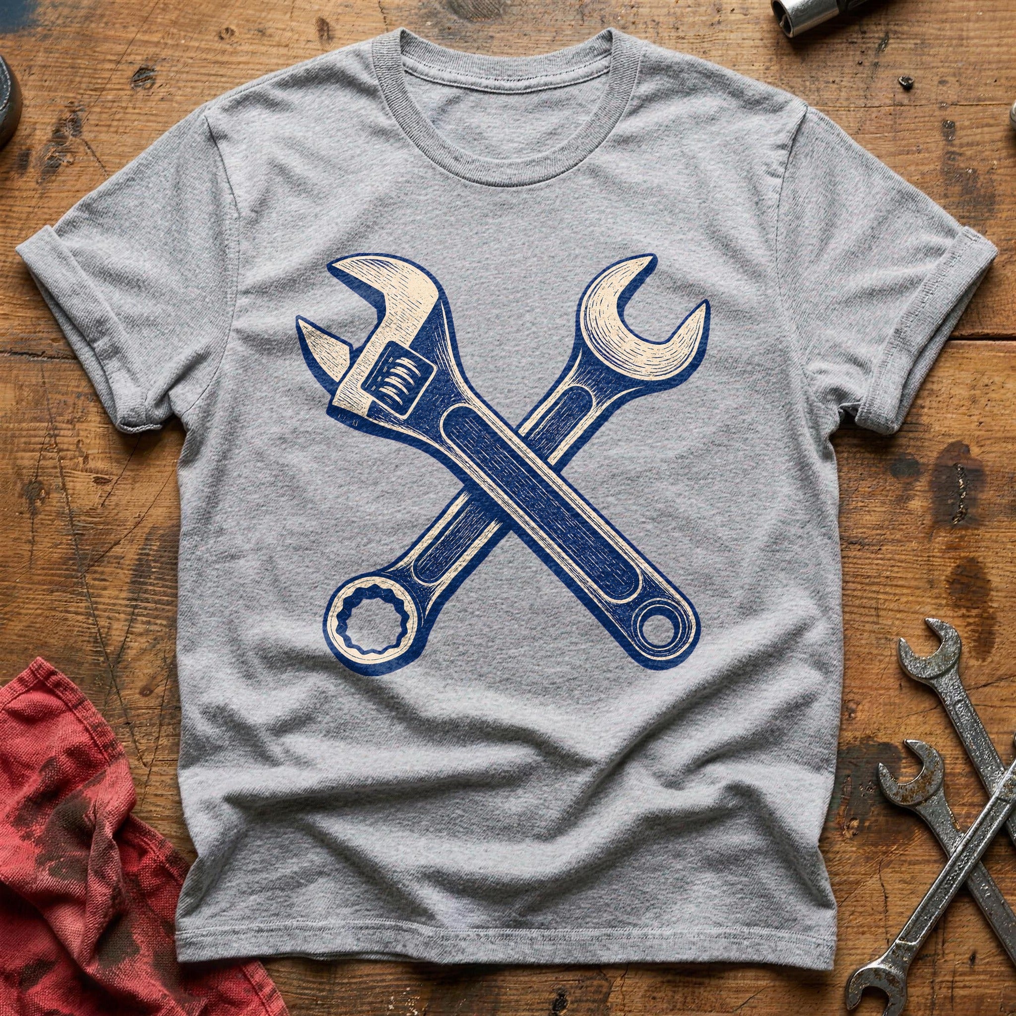 Two-Wrench Garage T-Shirt - Sport Grey