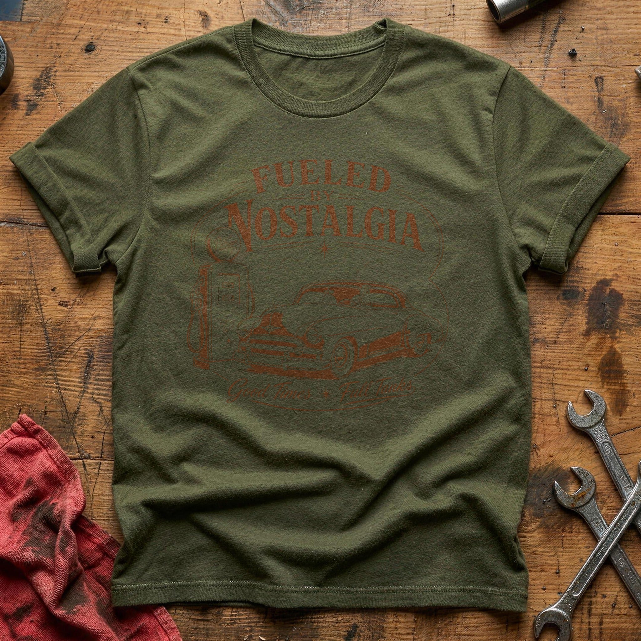 Fueled By Nostalgia T-Shirt - Military Green