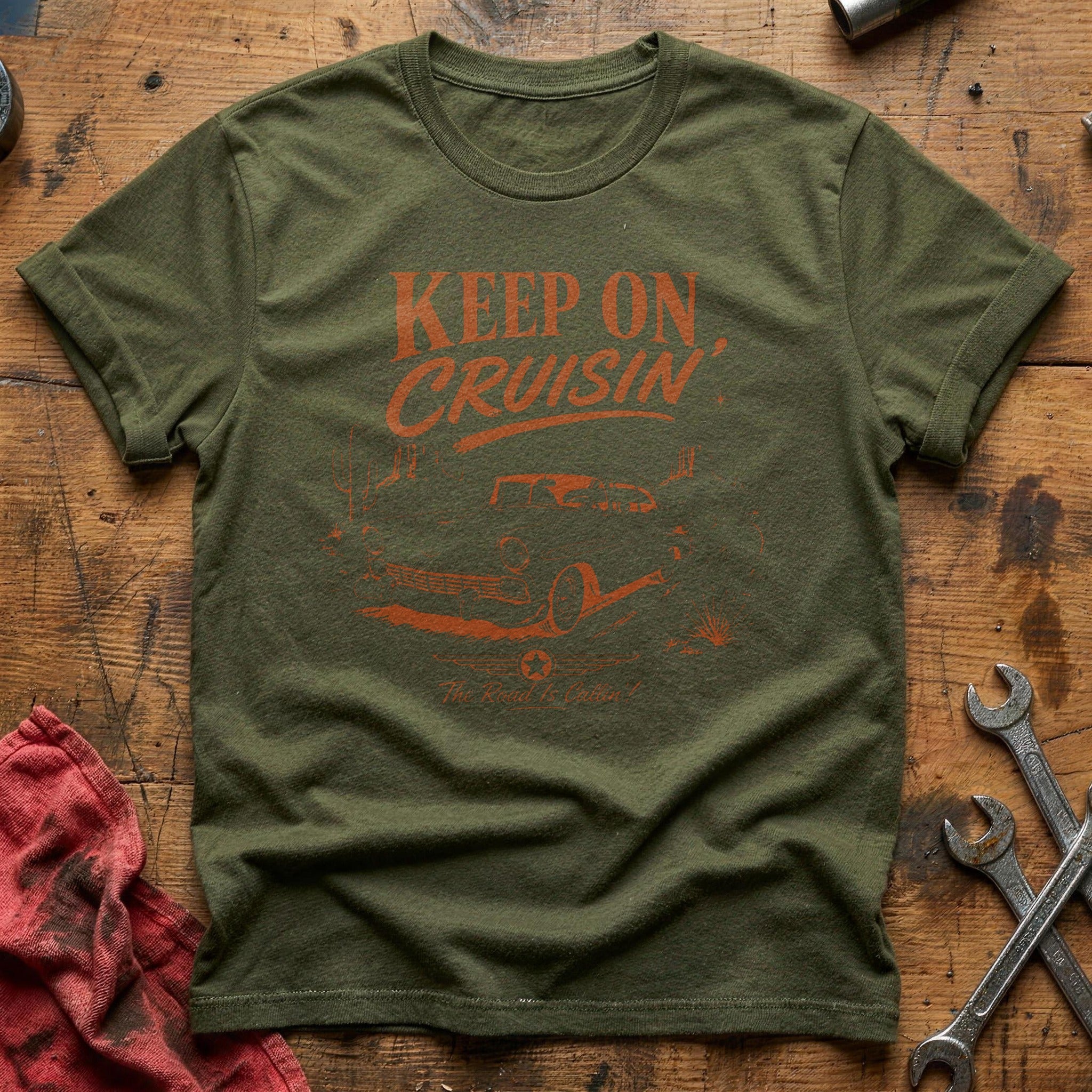 Keep on Cruisin' T-Shirt - Military Green