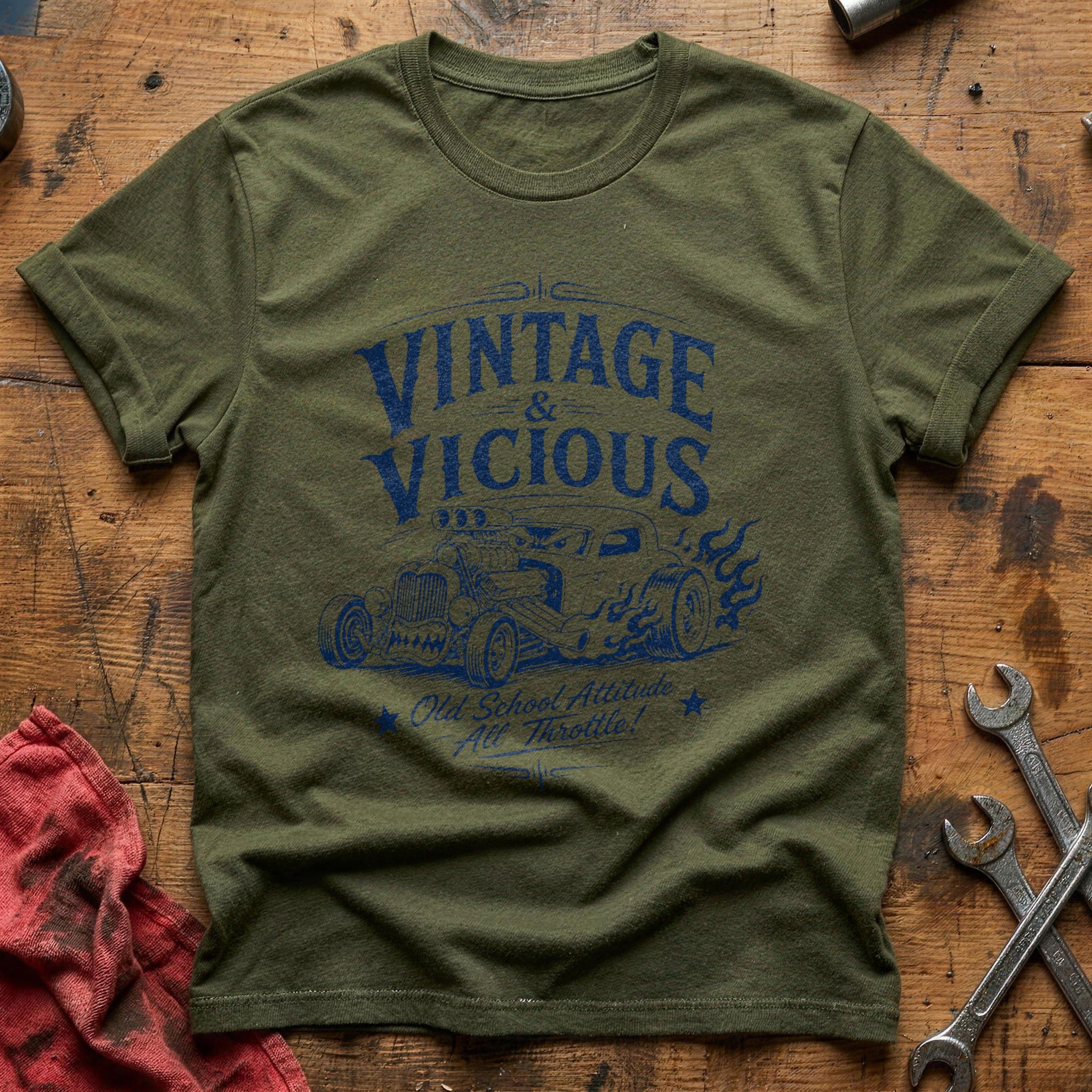 Vintage & Vicious T-Shirt - Military Green