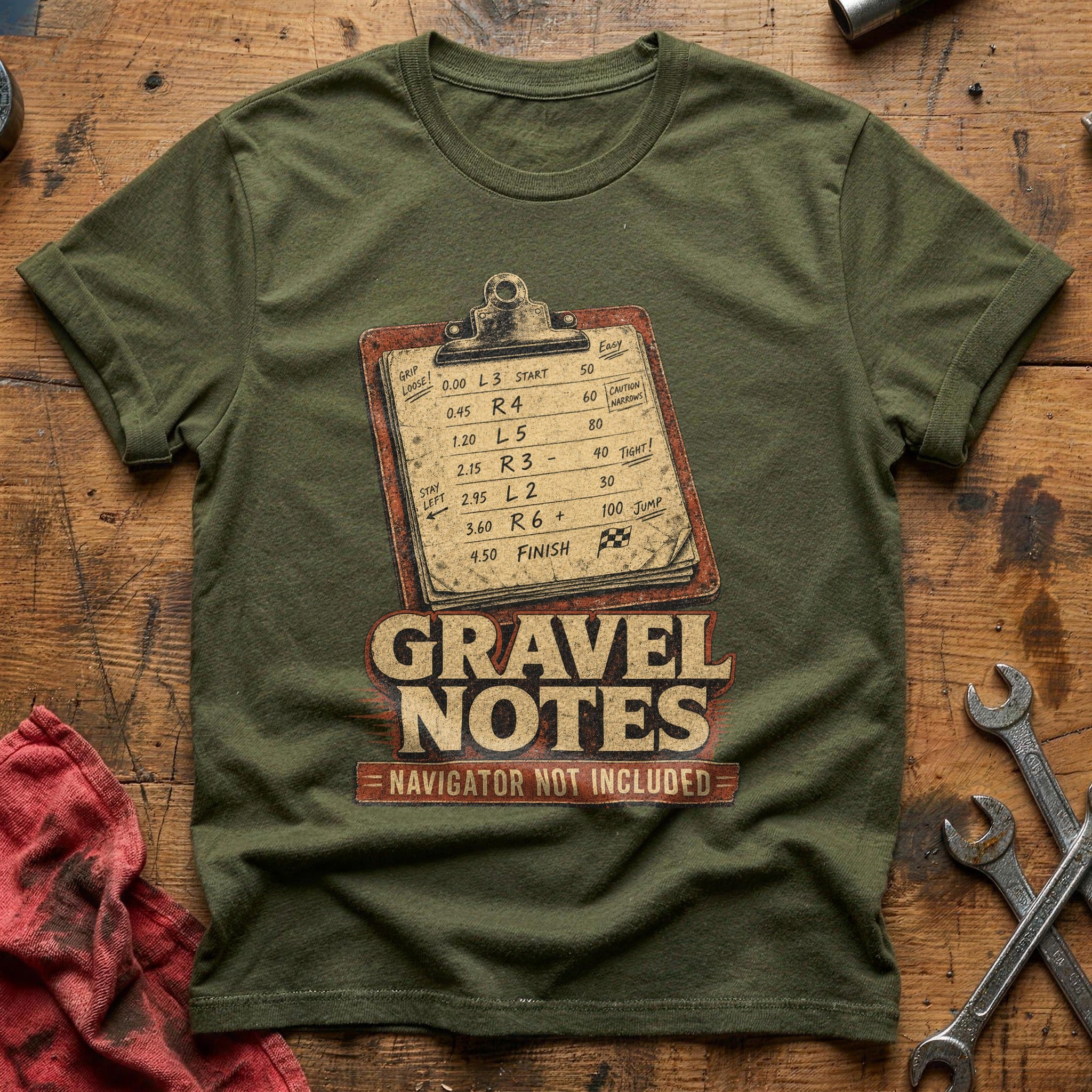 Gravel Notes T-Shirt - Military Green
