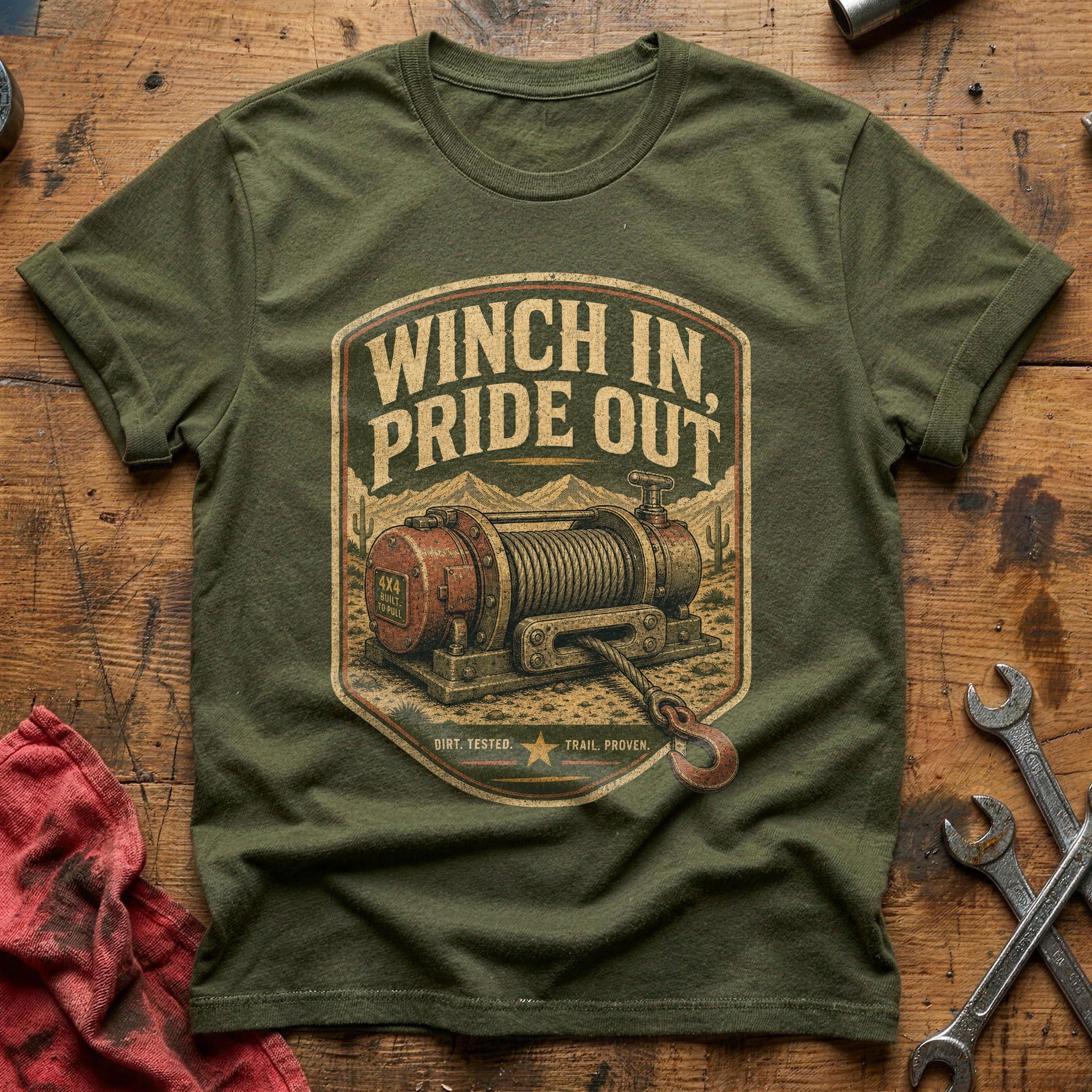 Winch In, Pride Out T-Shirt - Military Green
