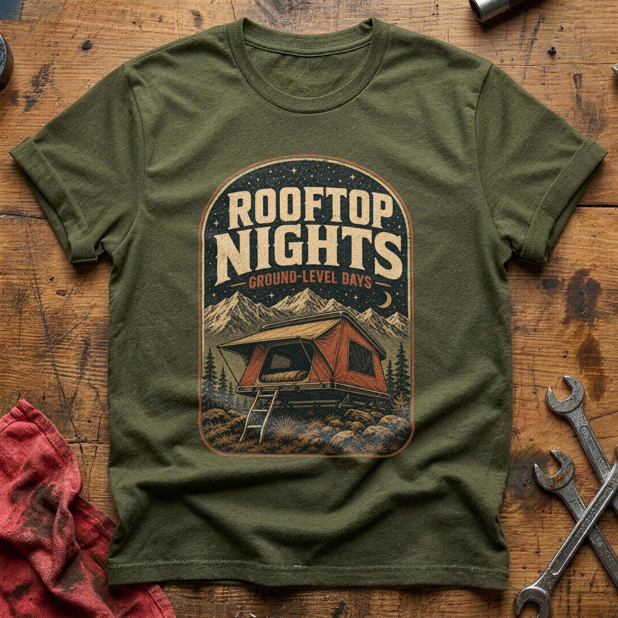 Rooftop Nights T-Shirt - Military Green