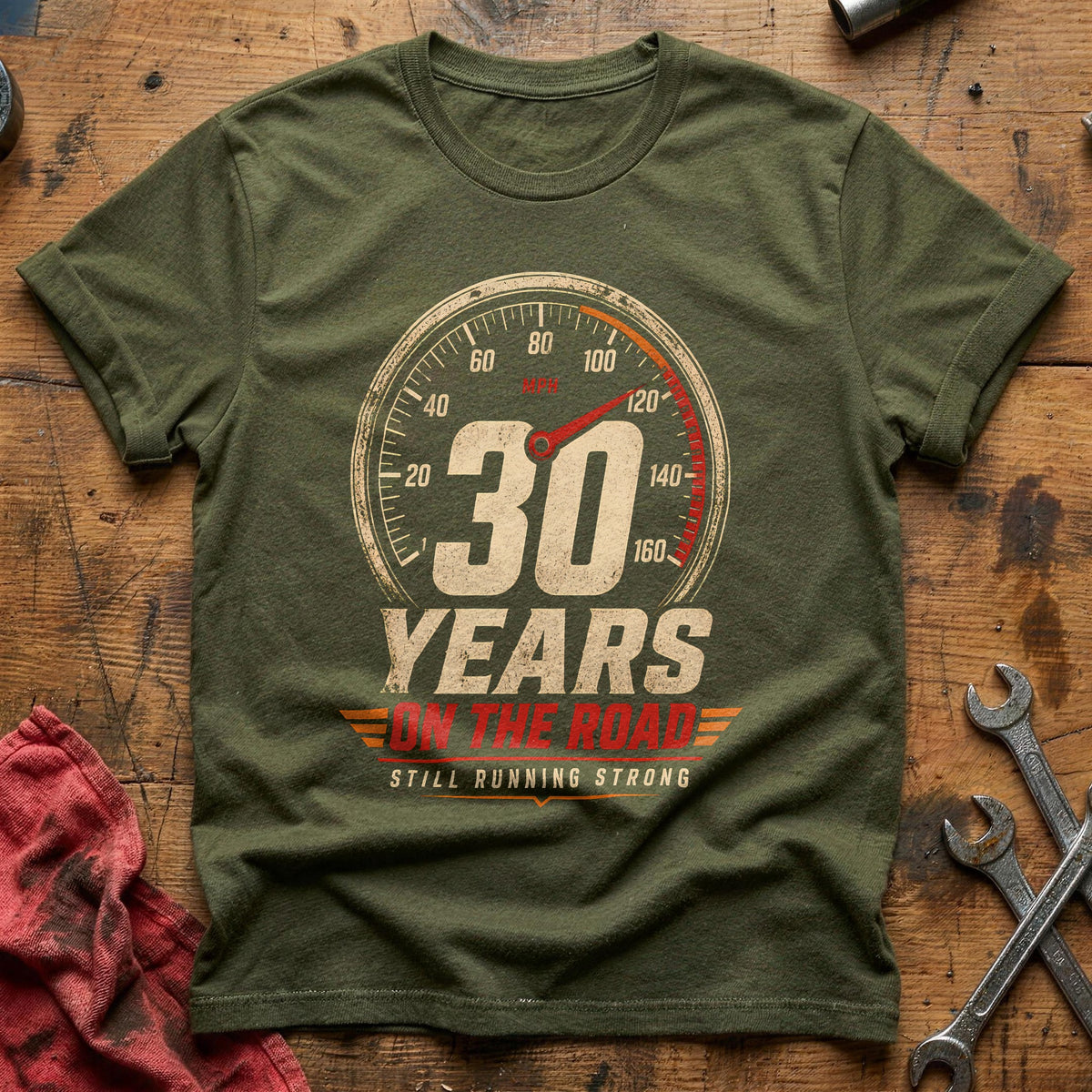 30 On The Road T-Shirt - Military Green