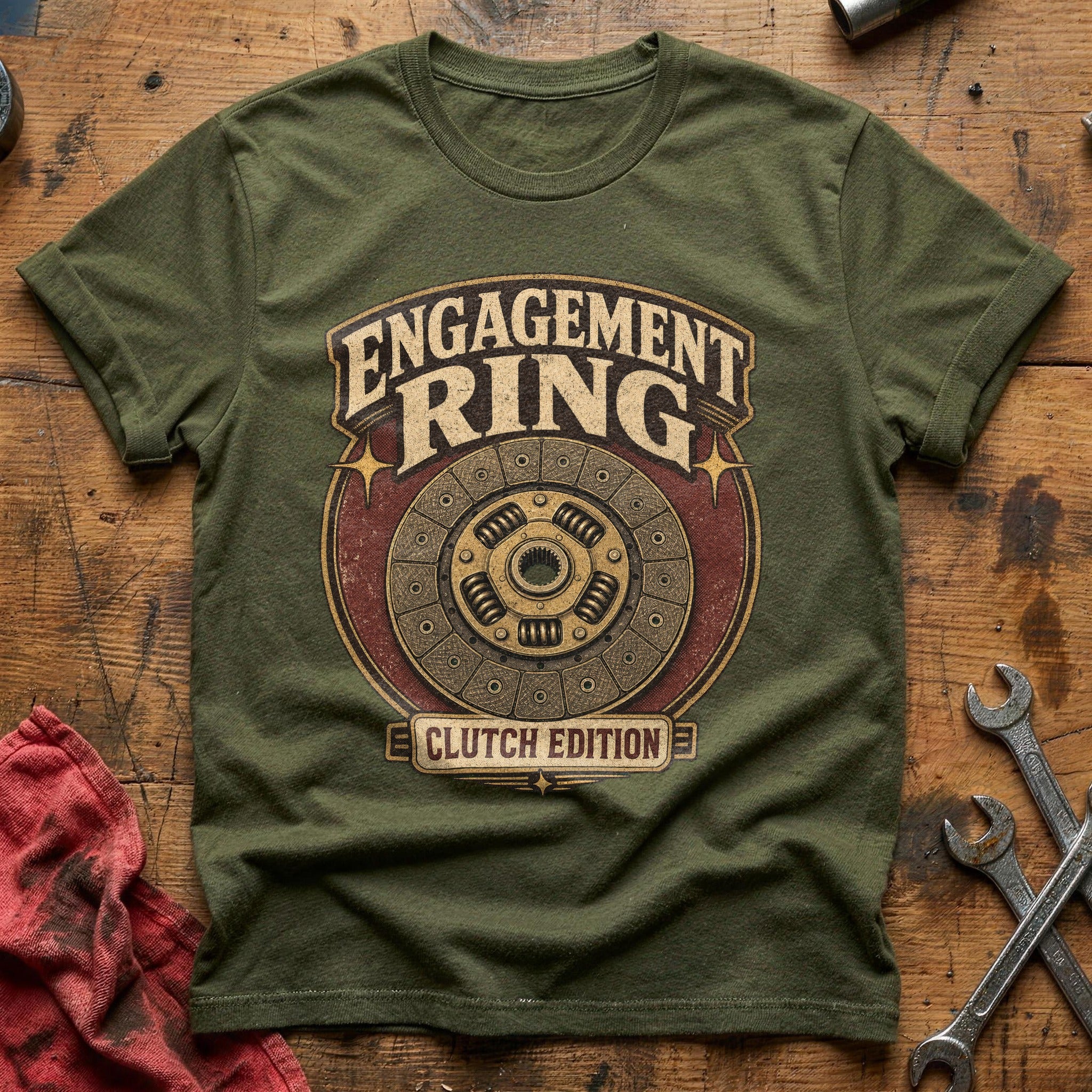 Engagement Ring T-Shirt - Military Green