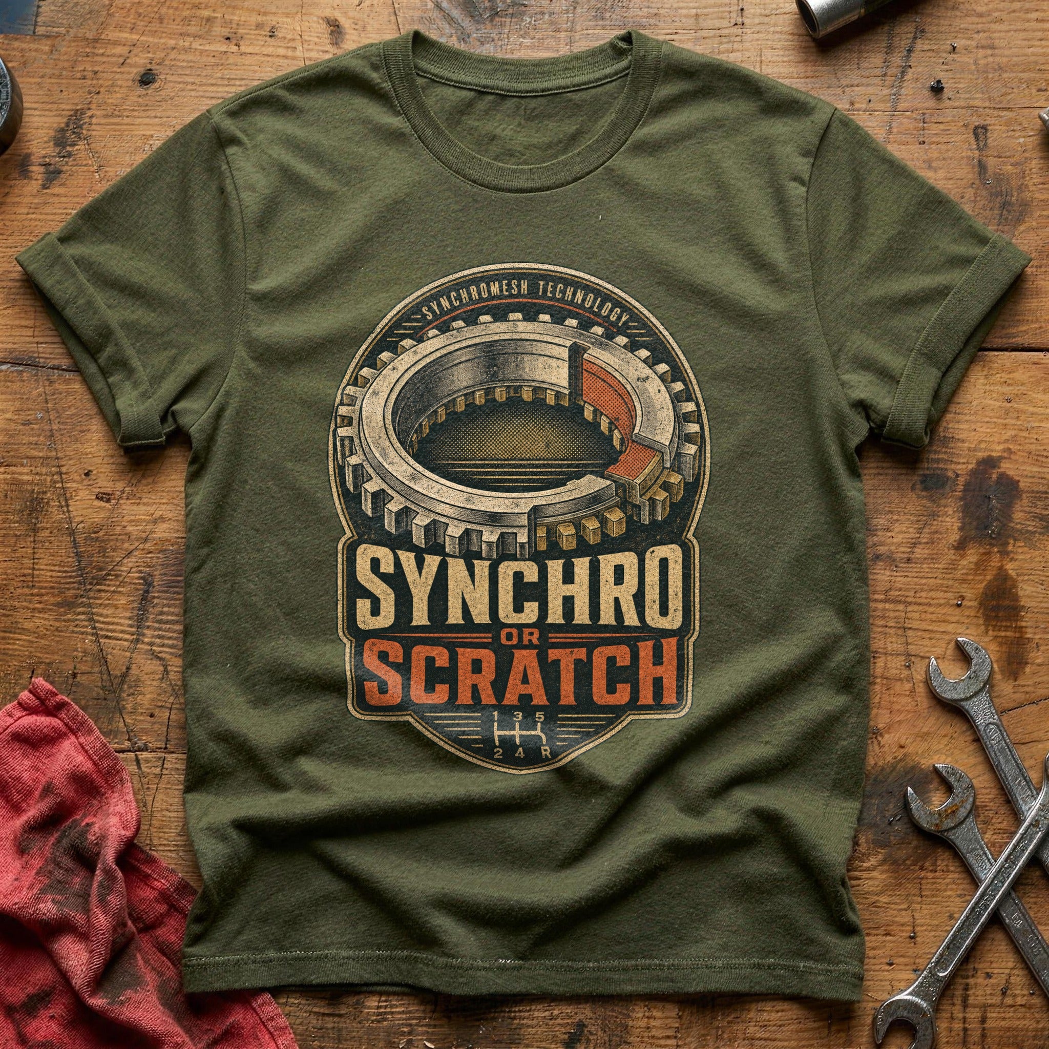 Synchro or Scratch T-Shirt - Military Green