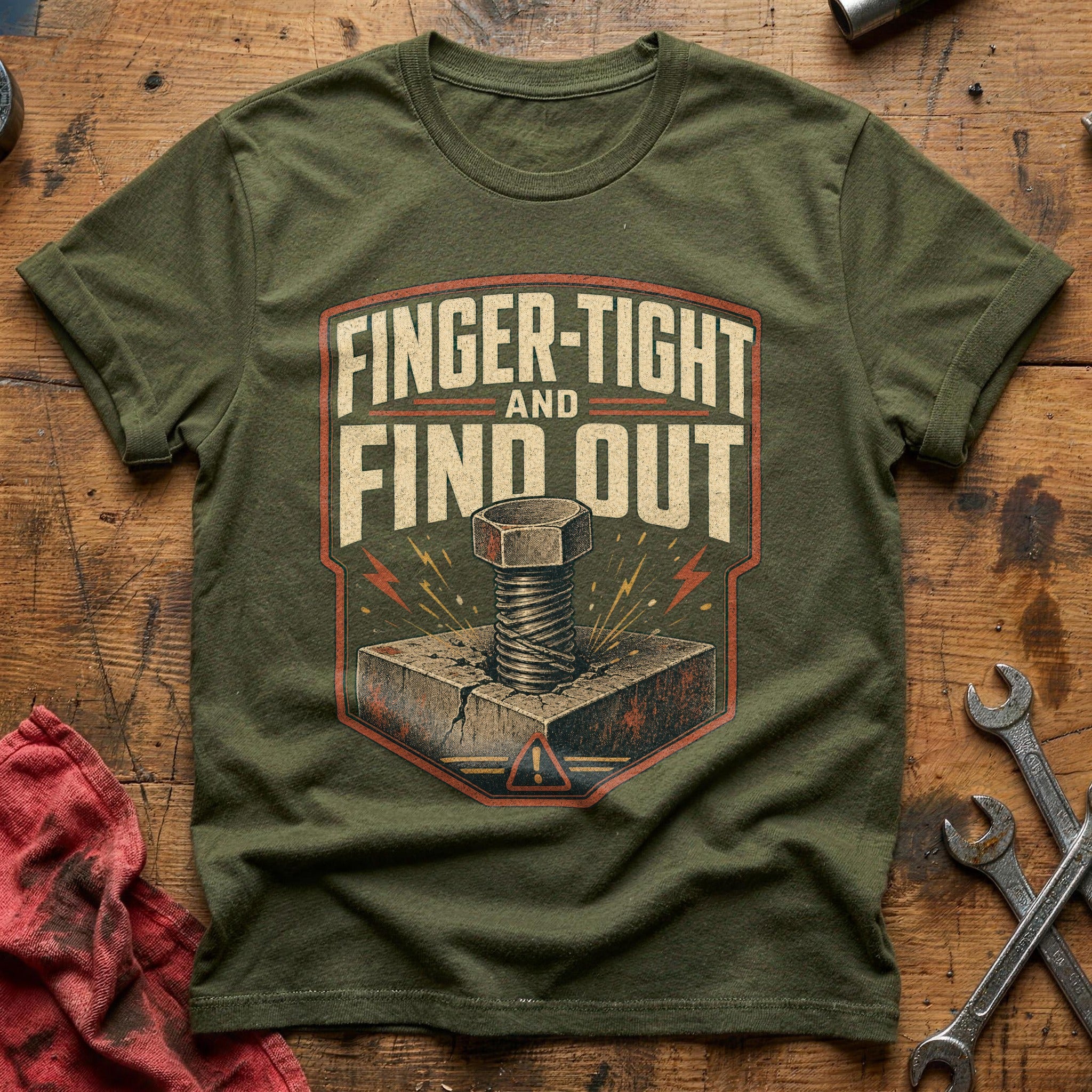 Finger-tight and Find Out T-Shirt - Military Green