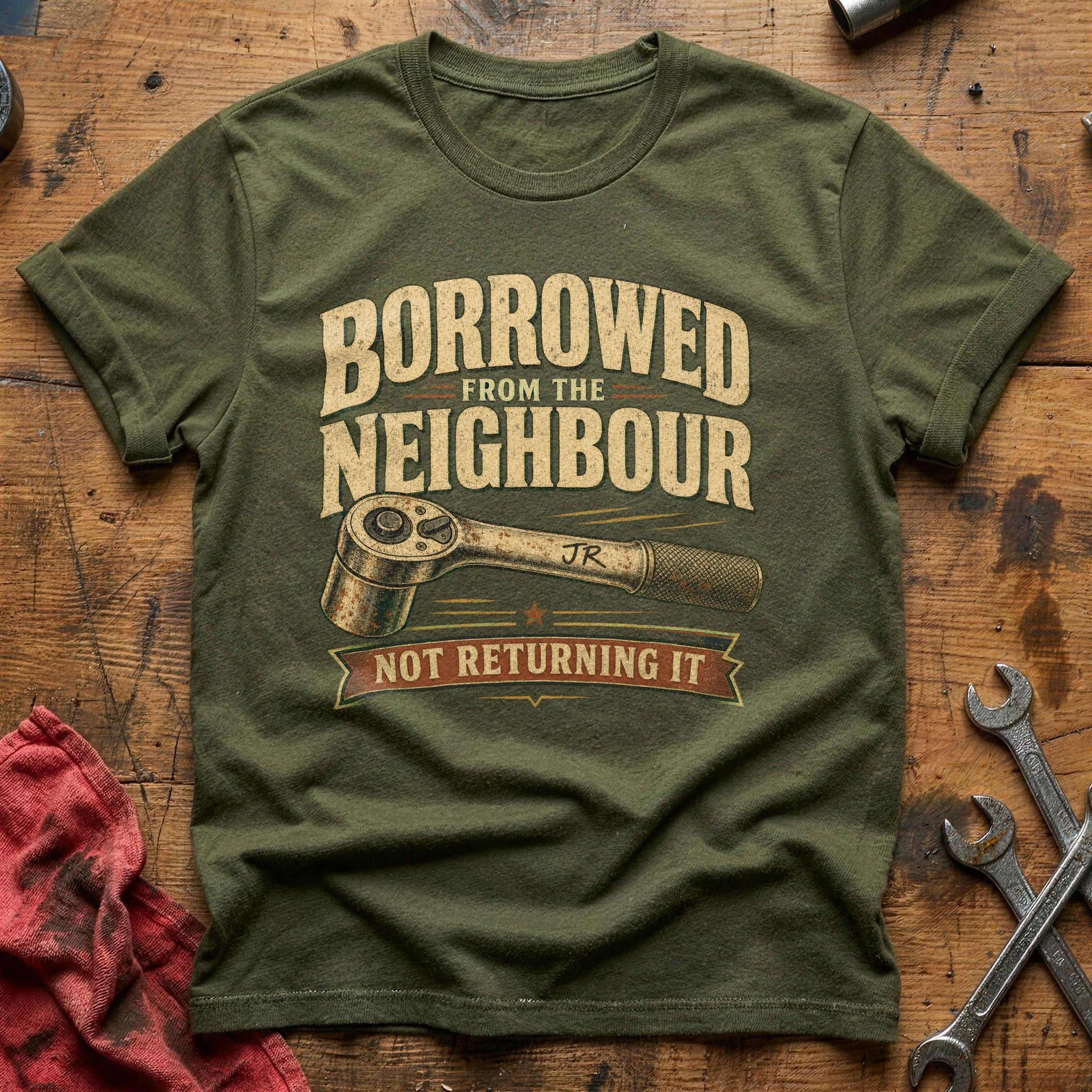 Borrowed From the Neighbour T-Shirt - Military Green