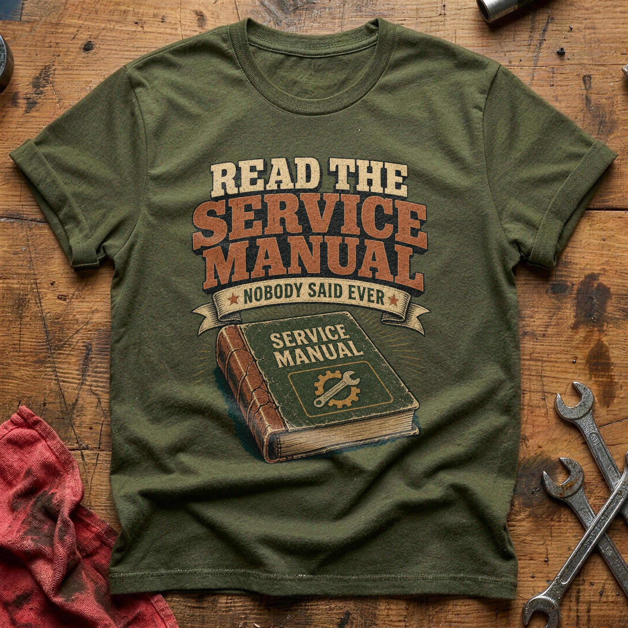 Read the Service Manual T-Shirt - Military Green