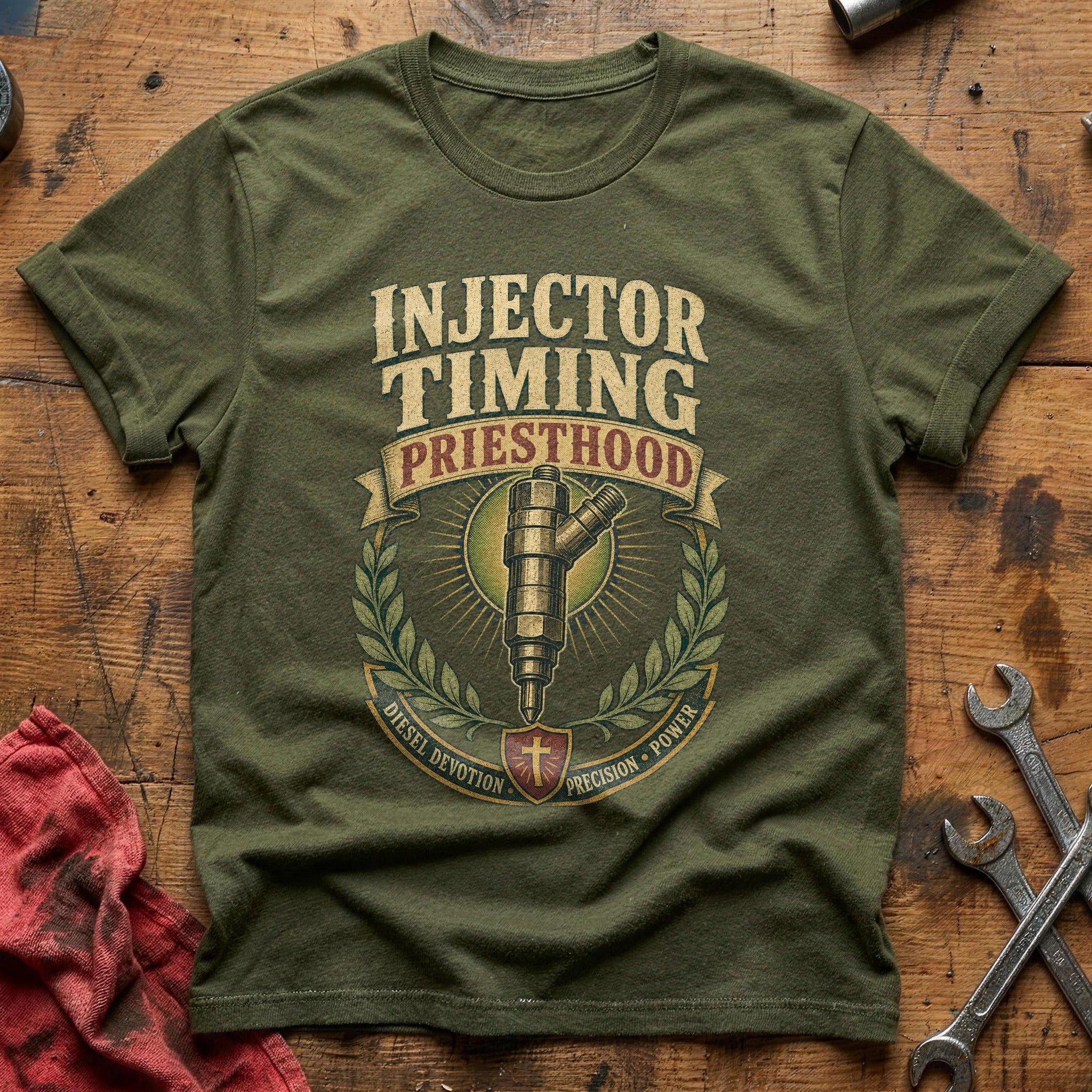Injector Timing Priesthood T-Shirt - Military Green