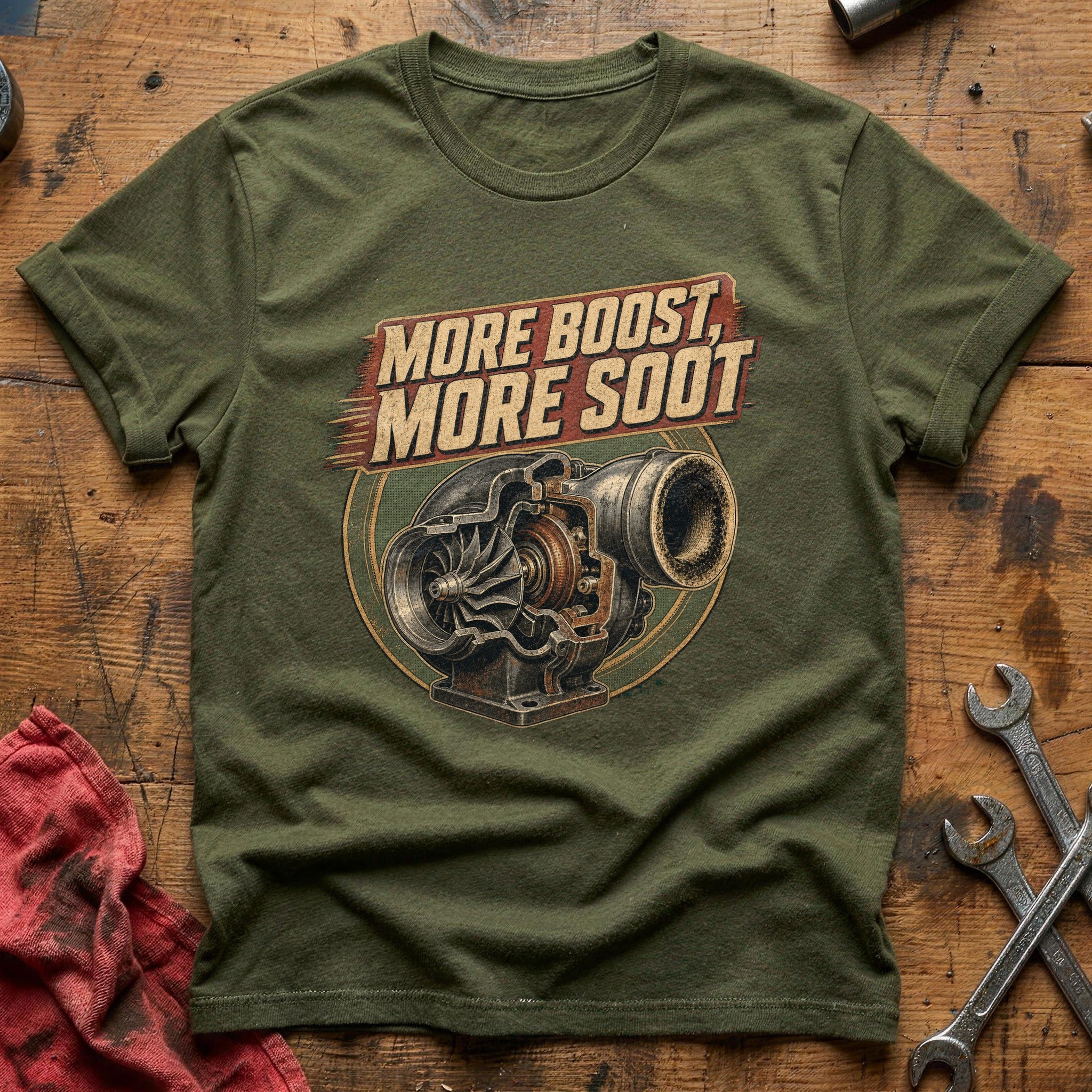 More Boost, More Soot T-Shirt - Military Green