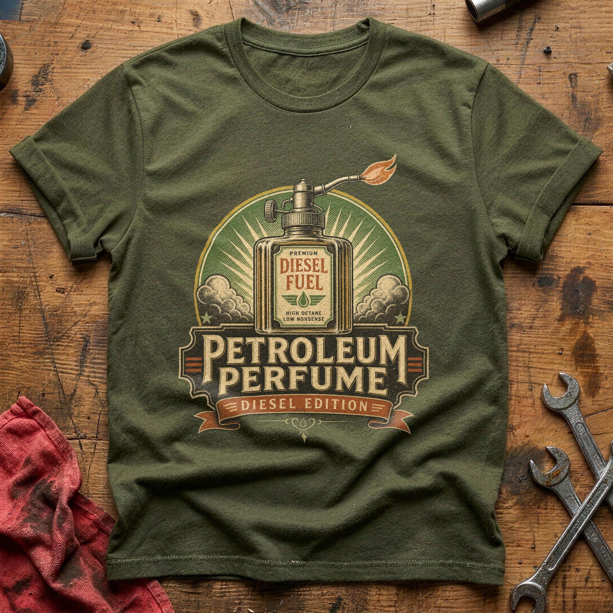 Petroleum Perfume T-Shirt - Military Green