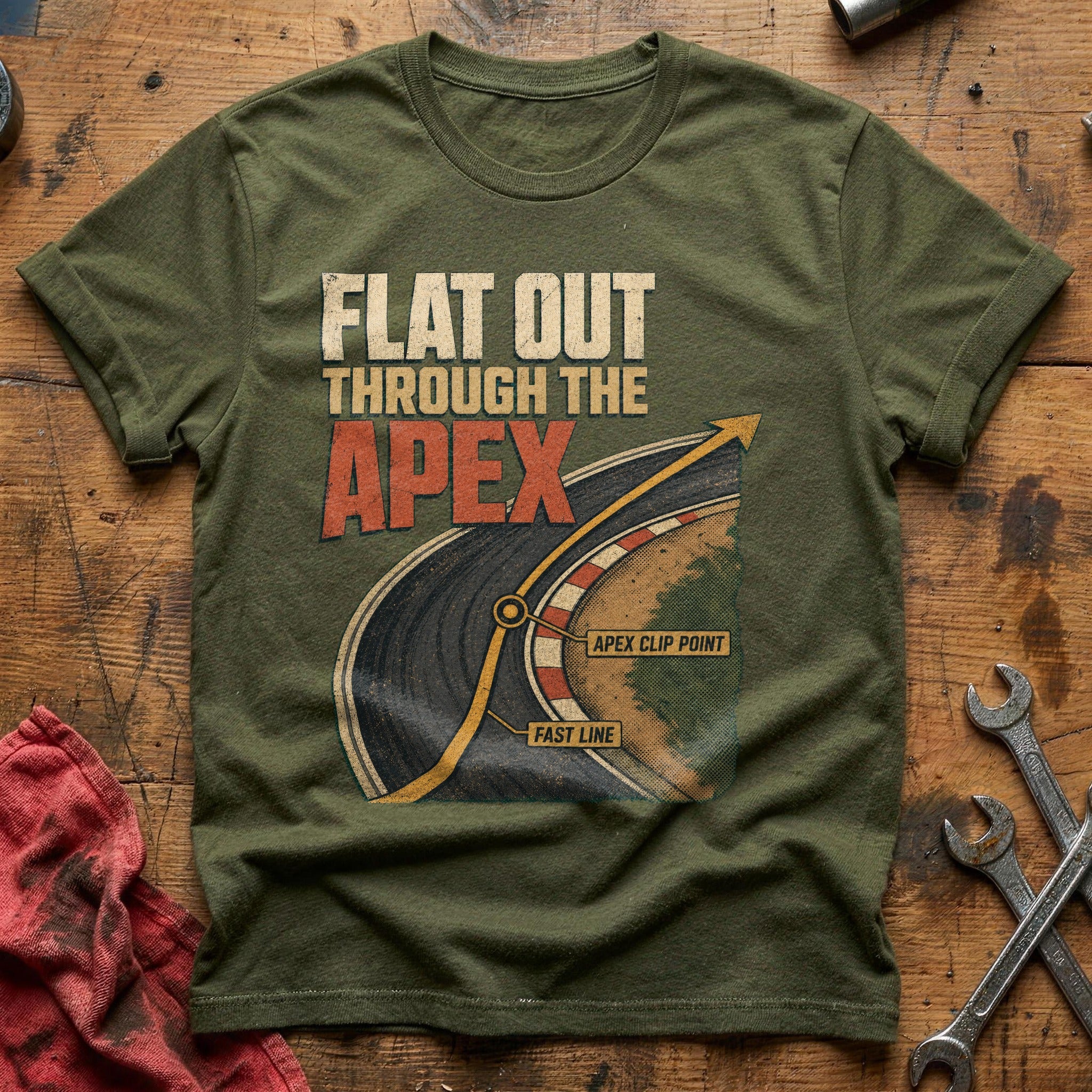 Flat Out Through the Apex T-Shirt - Military Green