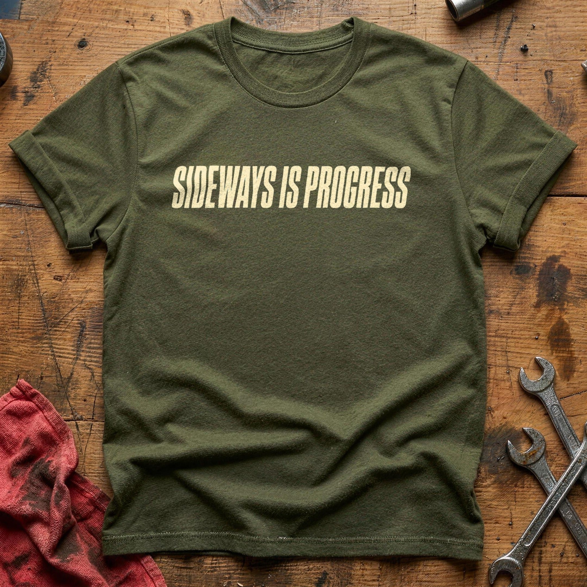 Sideways is Progress T-Shirt - Military Green