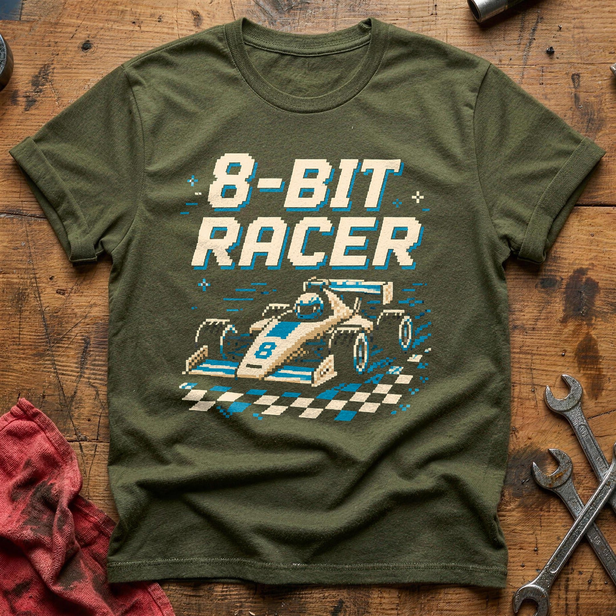 8-Bit Racer T-Shirt - Military Green