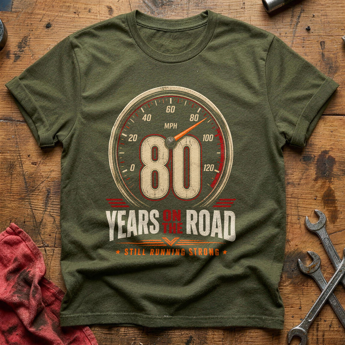 80 On The Road T-Shirt - Military Green
