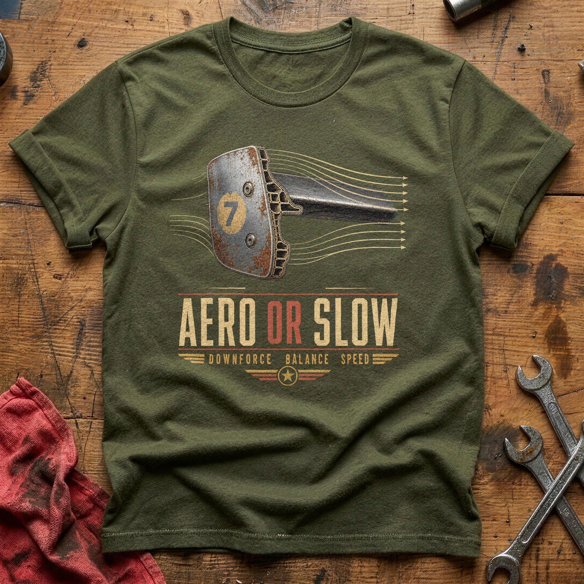 Aero or Slow T-Shirt - Military Green
