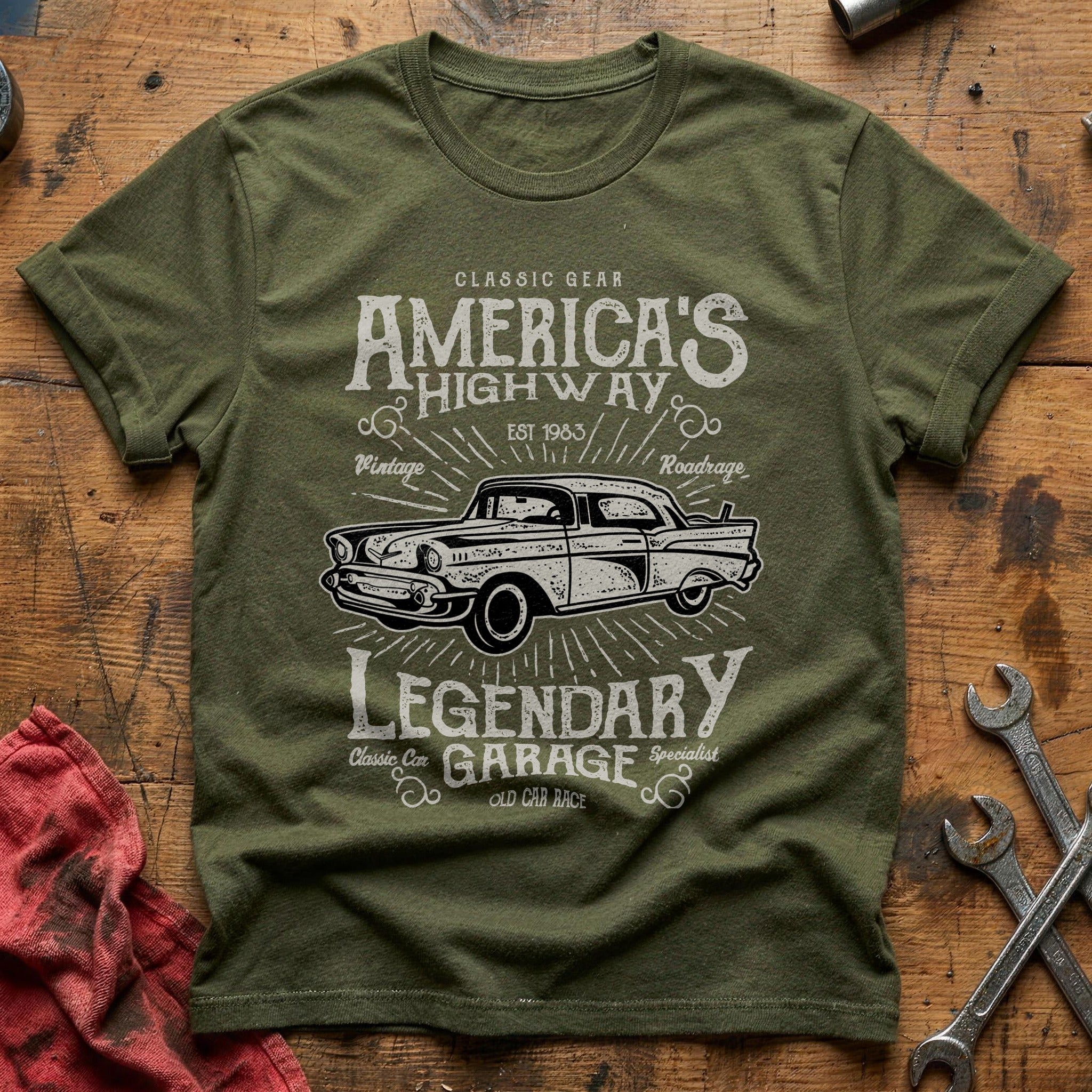 America's highway T-Shirt - Military Green