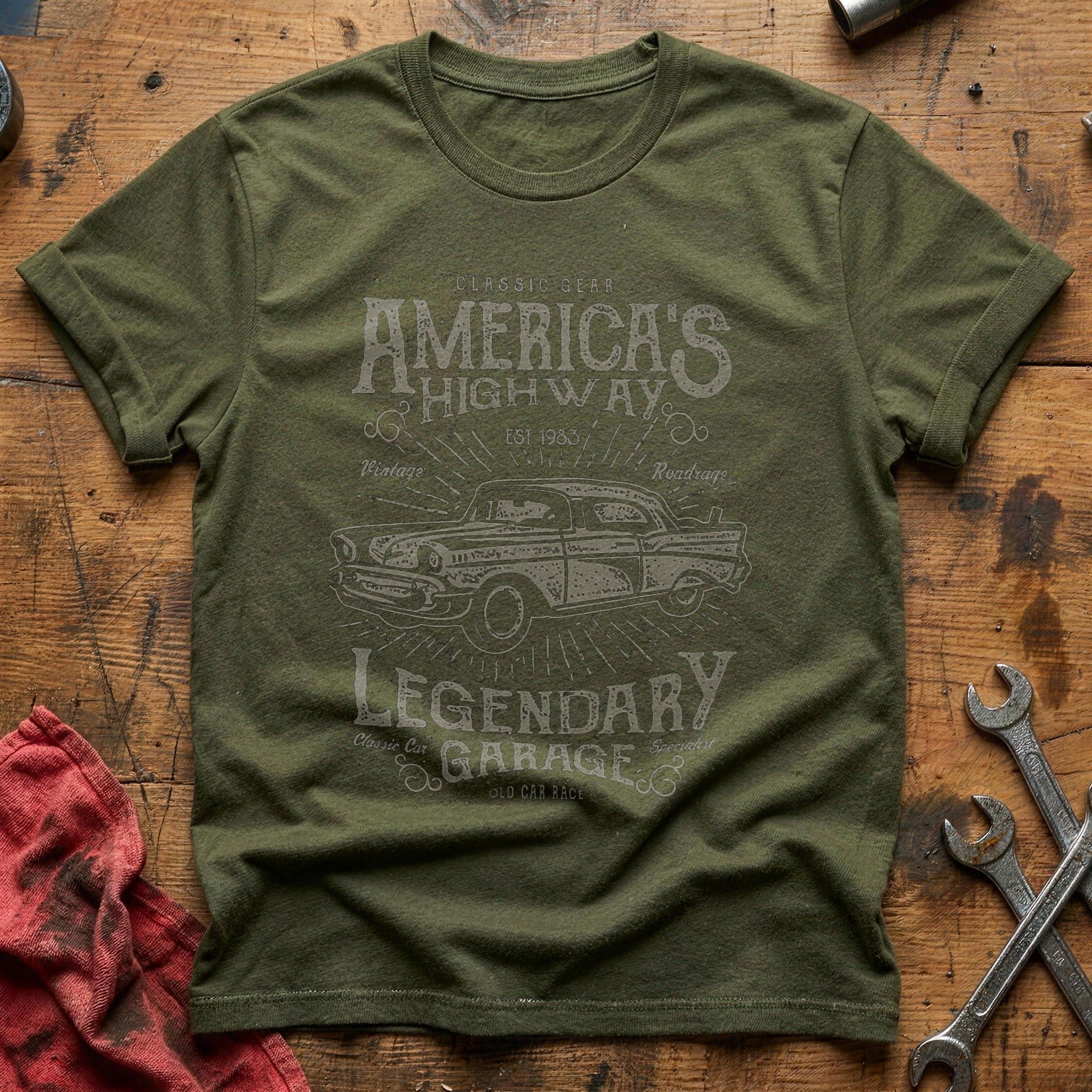 America's highway 2 T-Shirt - Military Green
