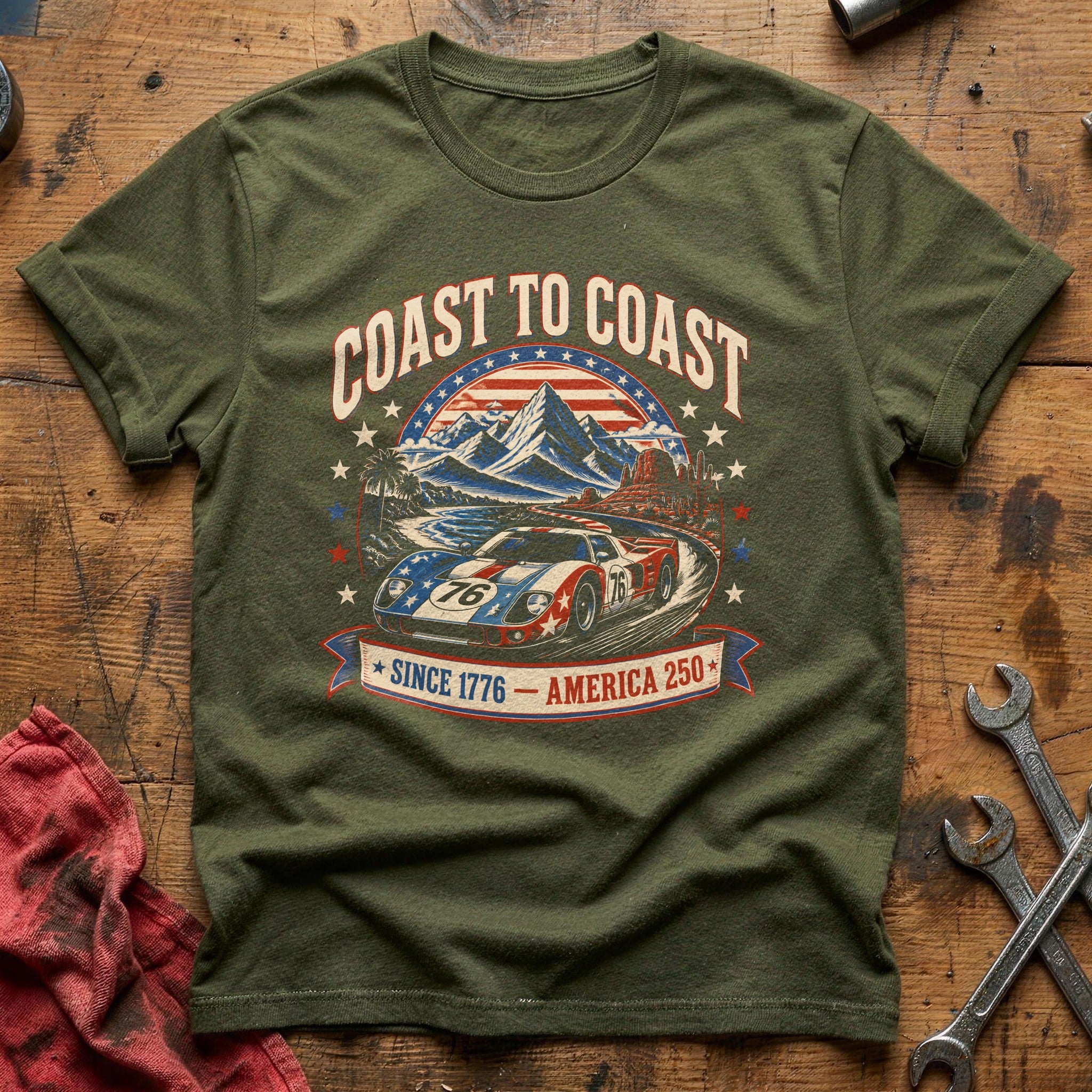 America's Open Road T-Shirt - Military Green