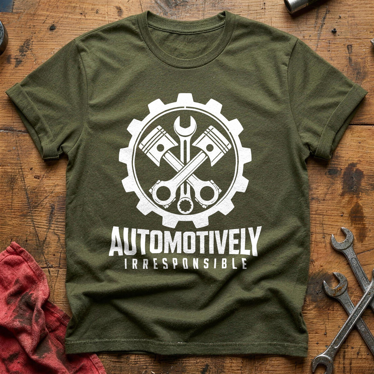 Automotively Irresponsible 96 T-Shirt - Military Green