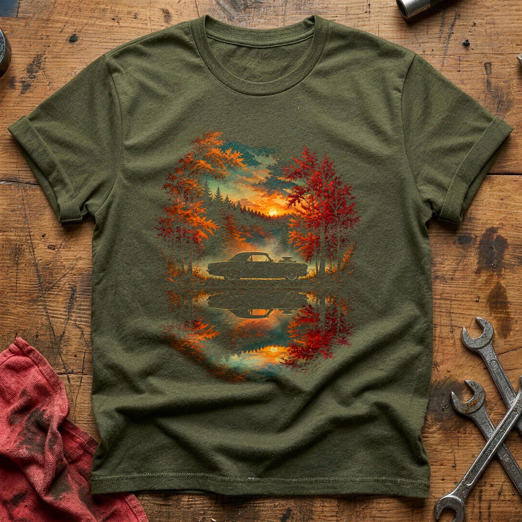 Autumn Lake Hotrod 17 T-Shirt - Military Green