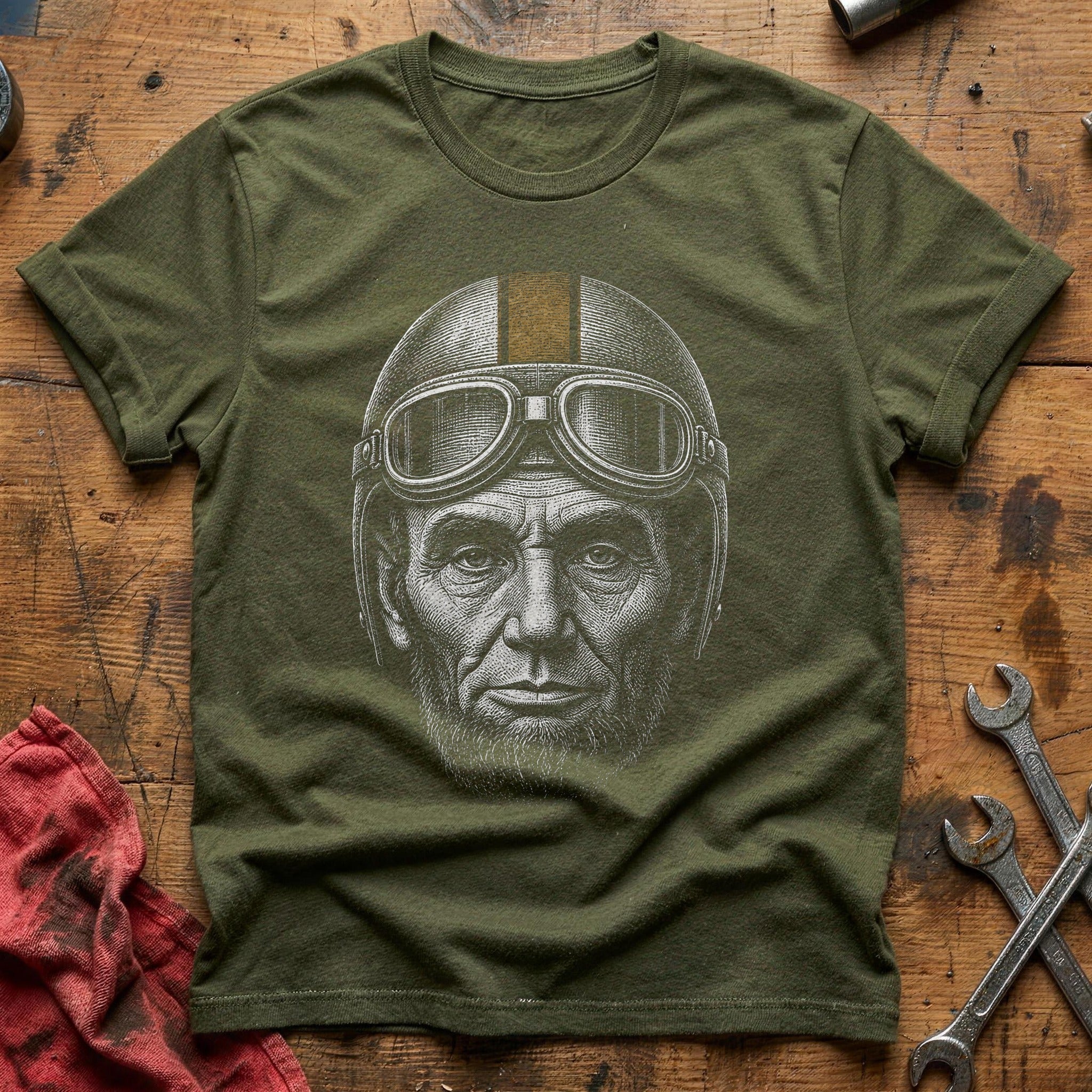 Aviator Beard T-Shirt - Military Green