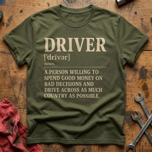 Bad Choices, Good Miles T-Shirt - Military Green