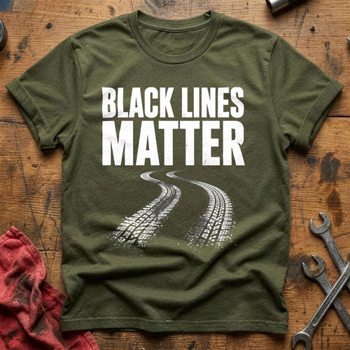 Black Lines Matter 59 T-Shirt - Military Green