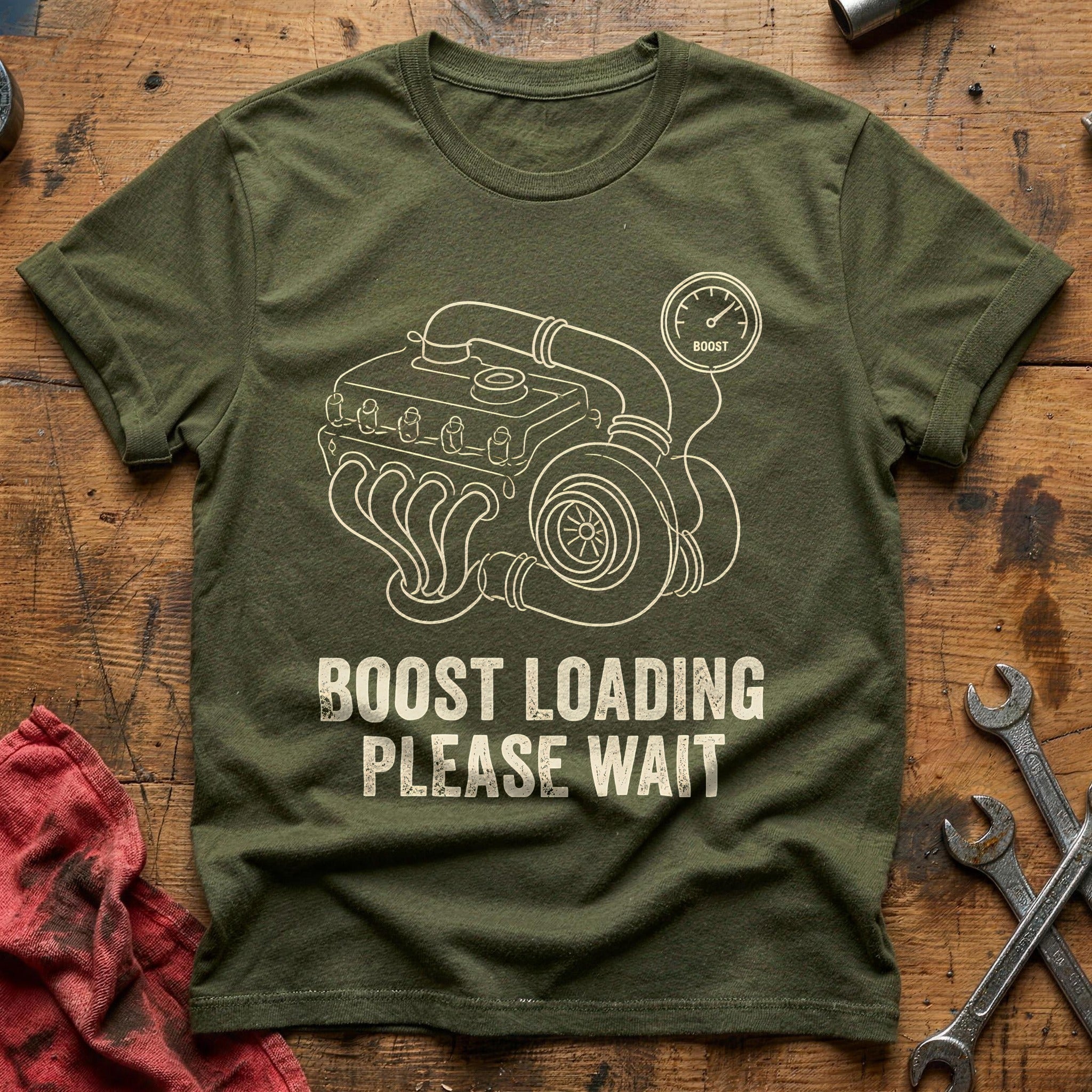 Boost Loading Please Wait 40 T-Shirt - Military Green