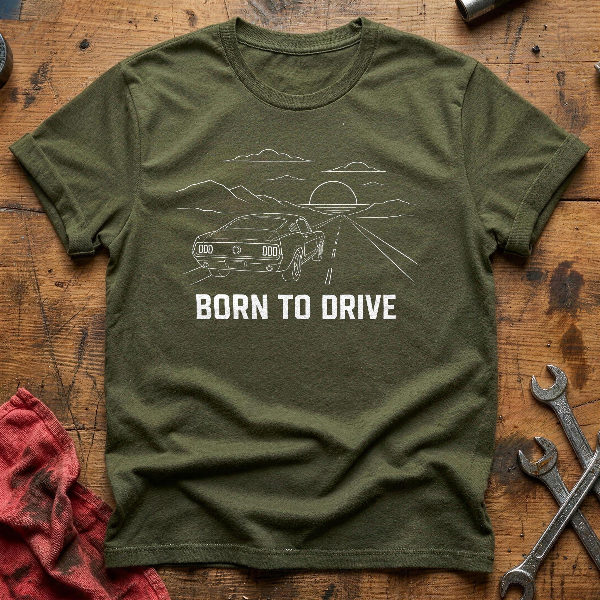 Born To Drive 64 T-Shirt - Military Green