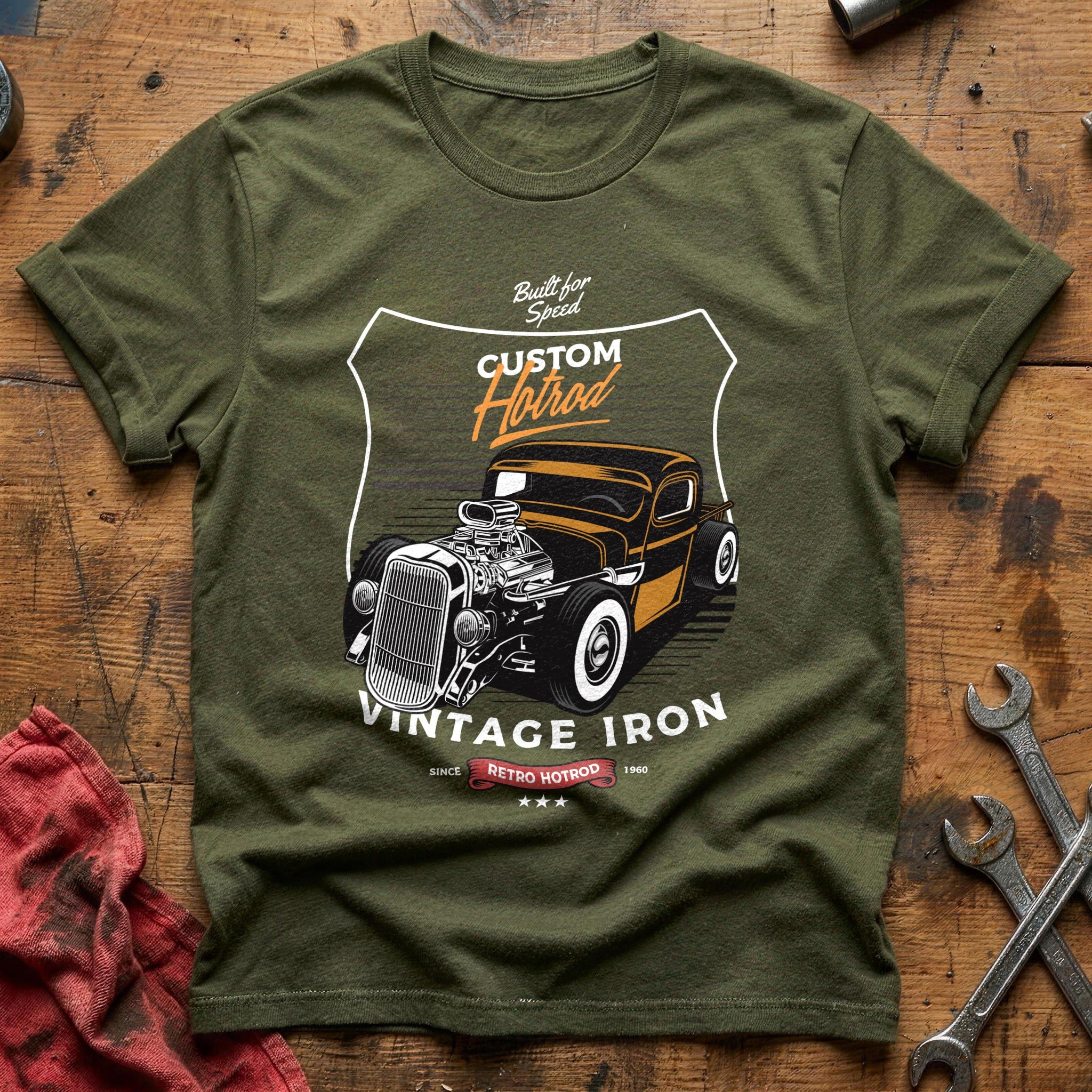 Built for speed hotrod T-Shirt - Military Green