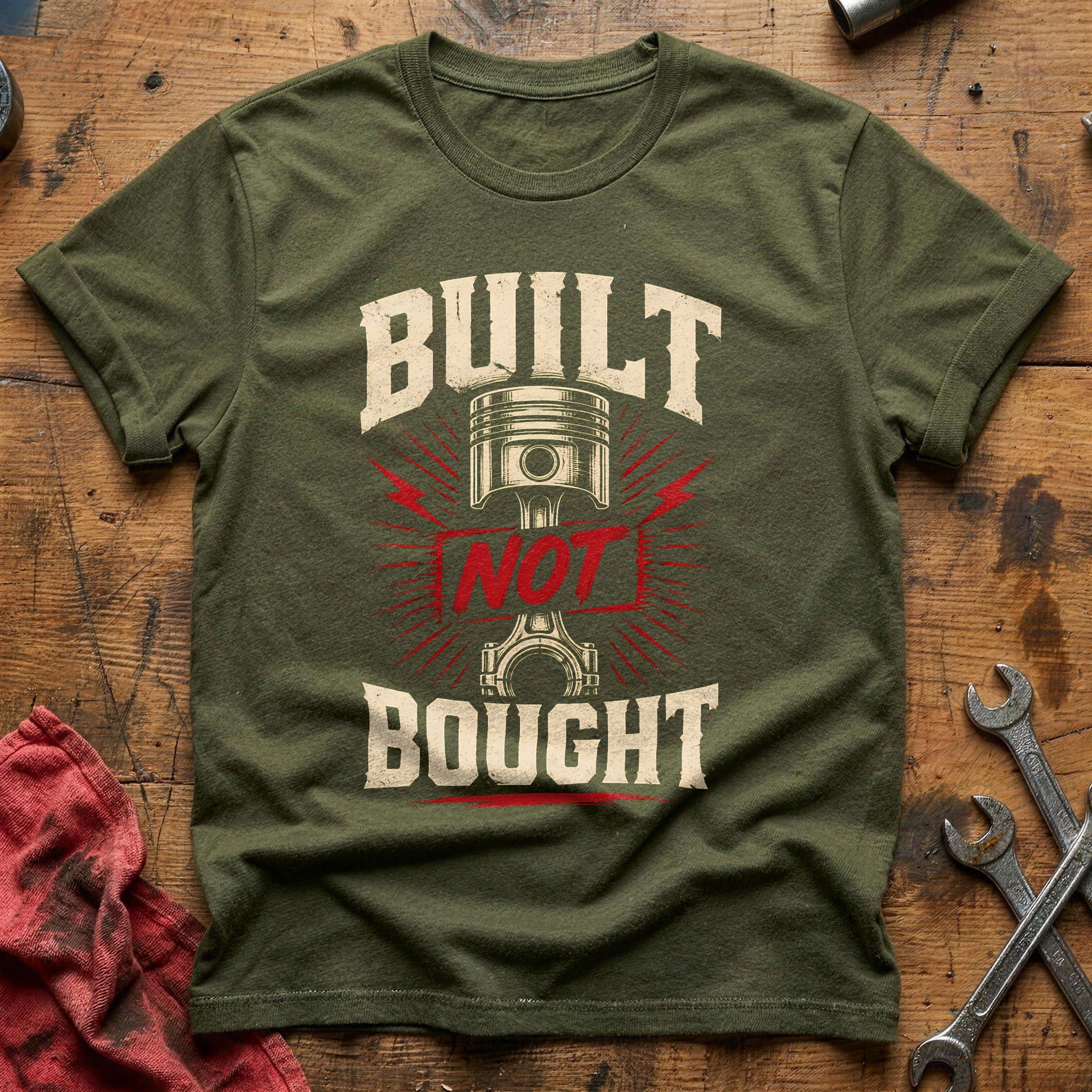 Built Not Boosted T-Shirt - Military Green