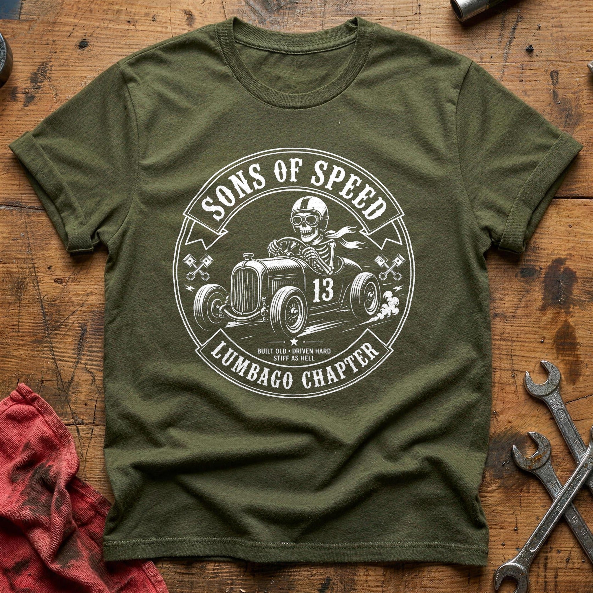 Built Old, Driven Hard T-Shirt - Military Green