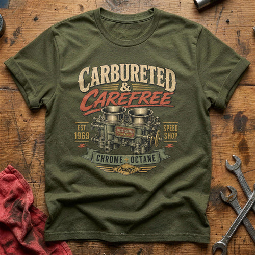 Carbureted & Carefree T-Shirt - Military Green