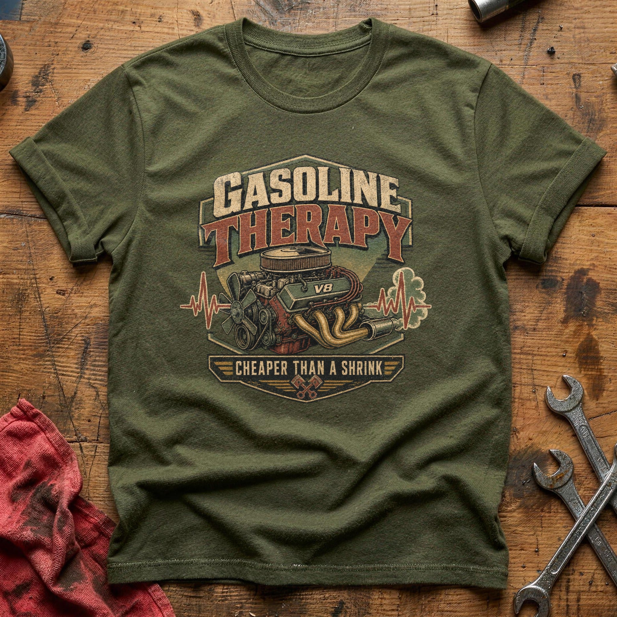 Cheaper Than a Shrink T-Shirt - Military Green