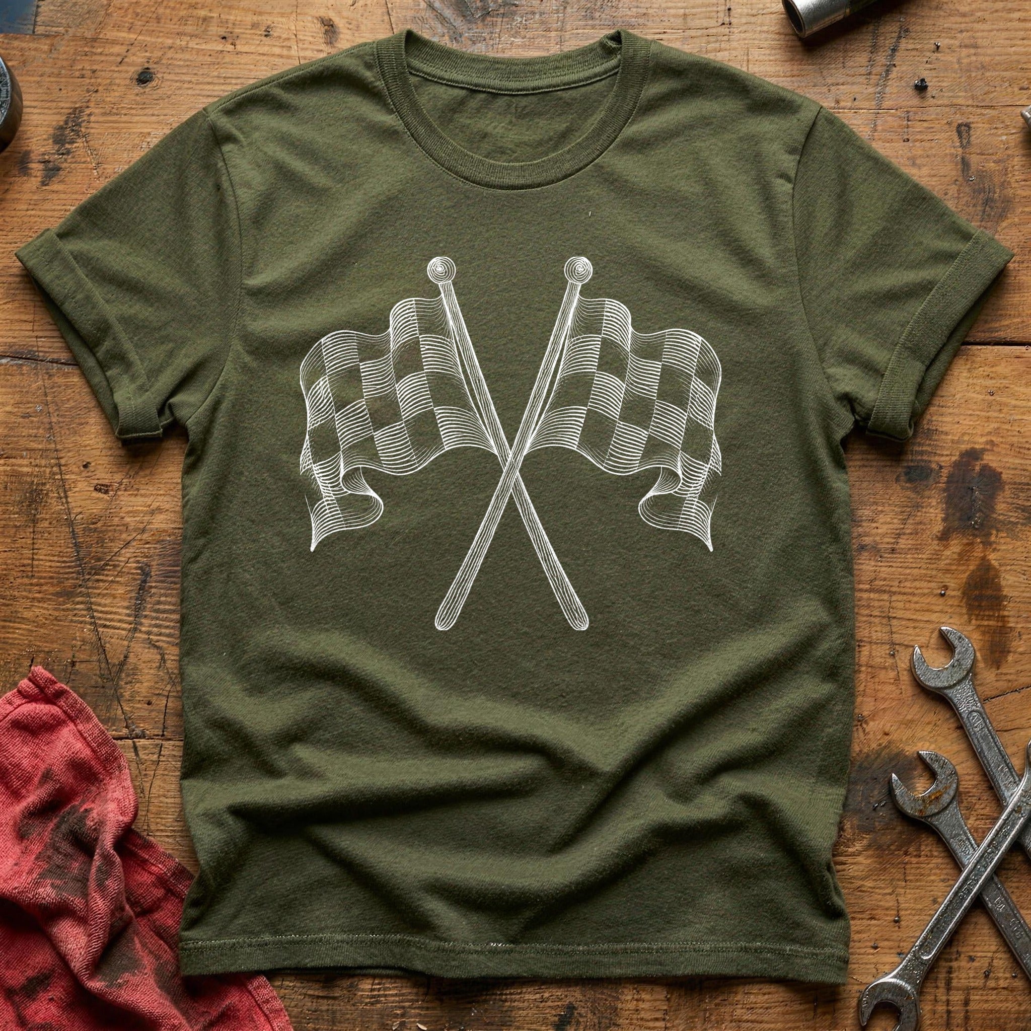 Checkered Victory T-Shirt - Military Green