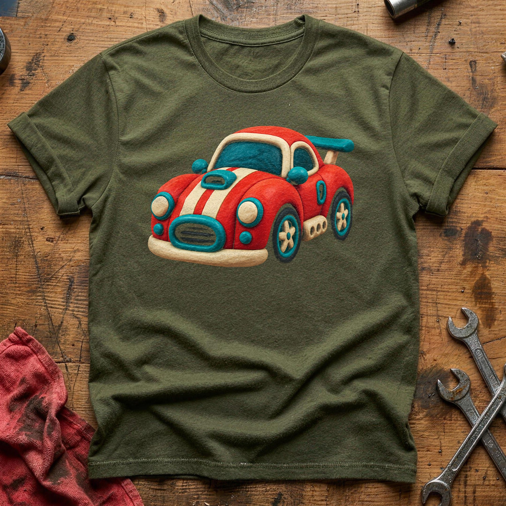 Claymation Car 24 T-Shirt - Military Green