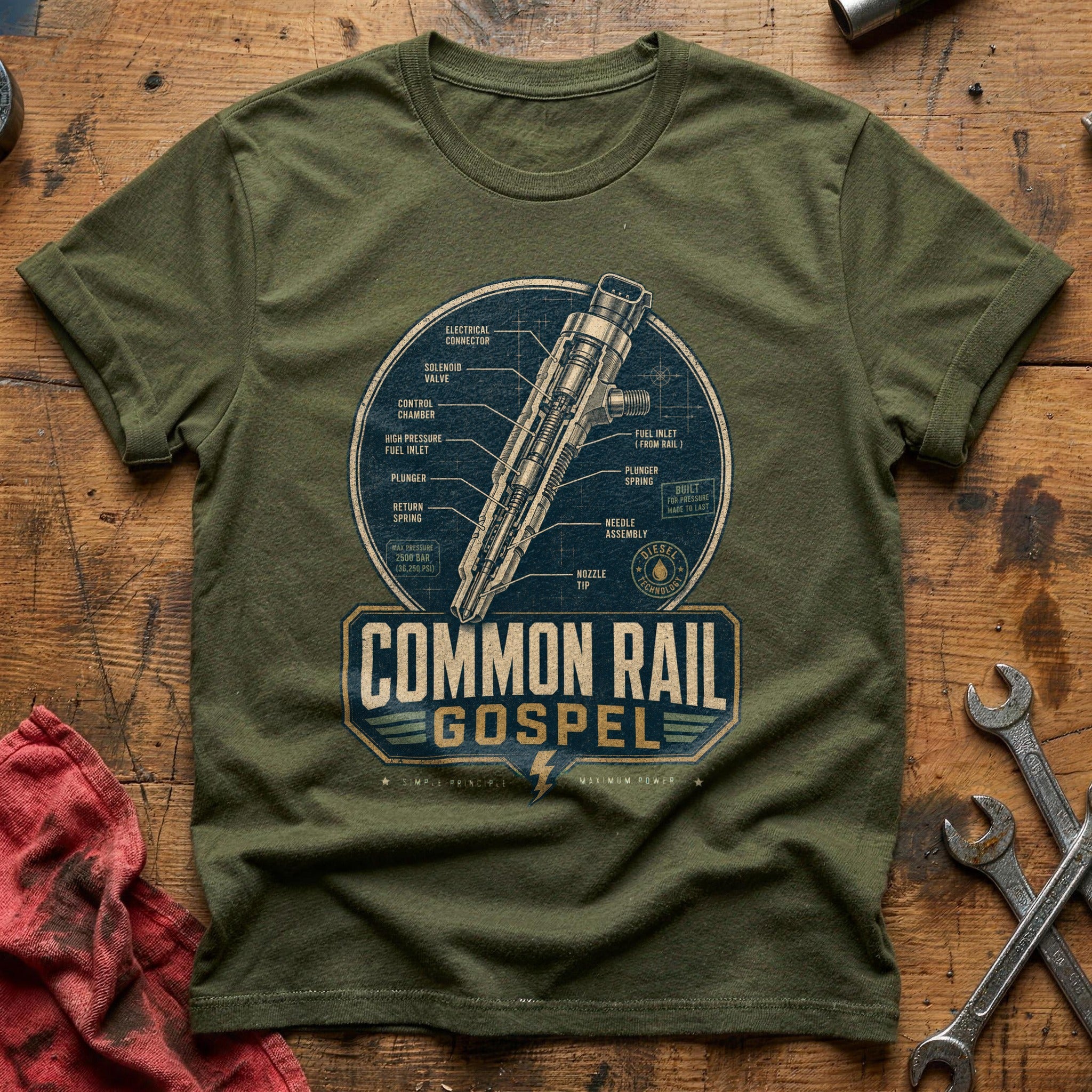 Common Rail Gospel T-Shirt - Military Green