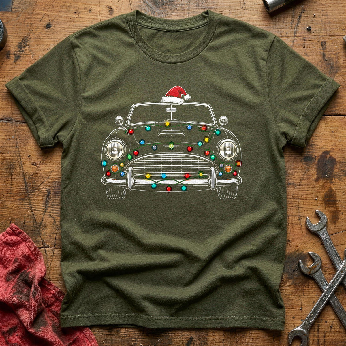 Convertible Christmas Lights 18 T-Shirt - Military Green