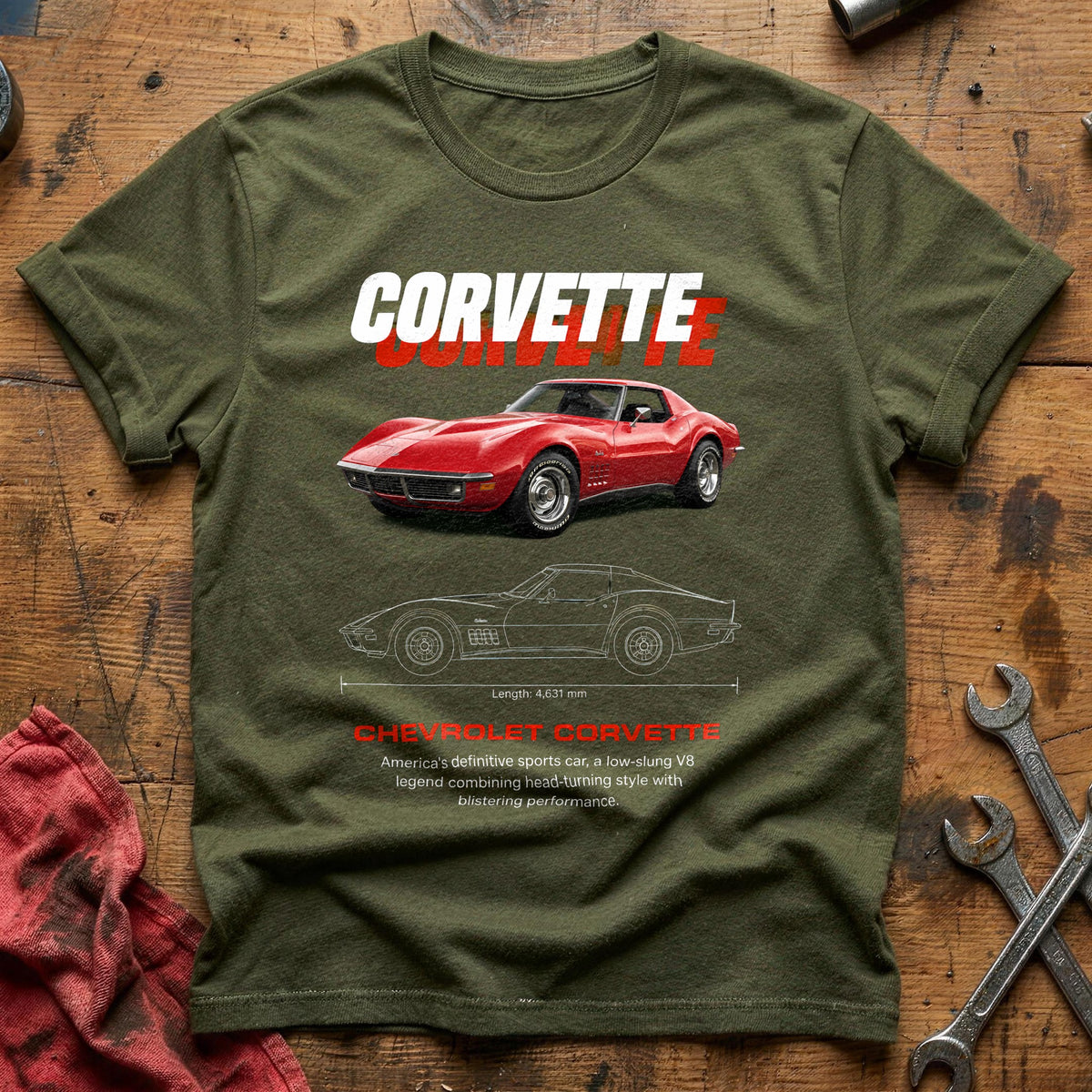 Corvette 66 T-Shirt - Military Green