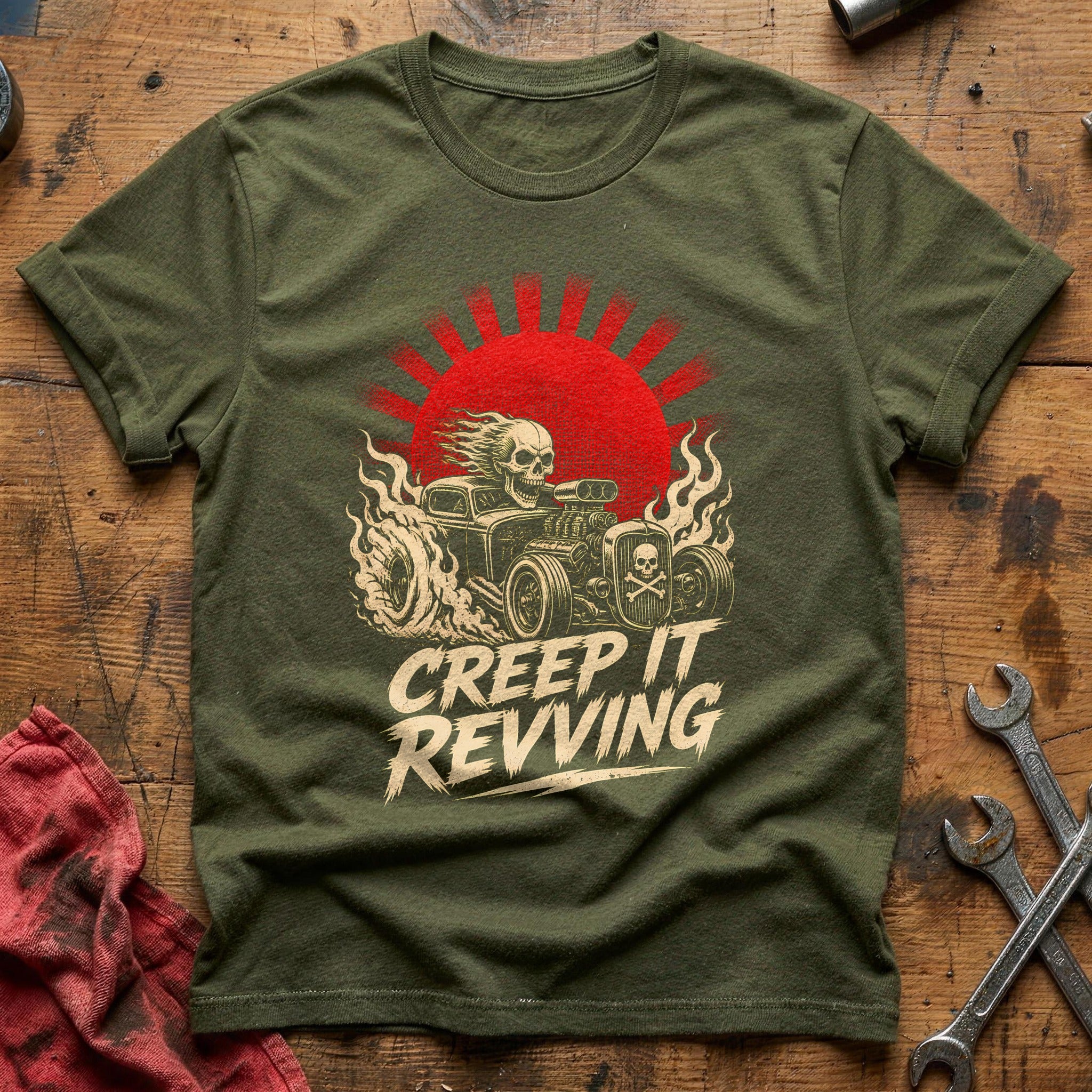 Creep It Revving 87 T-Shirt - Military Green