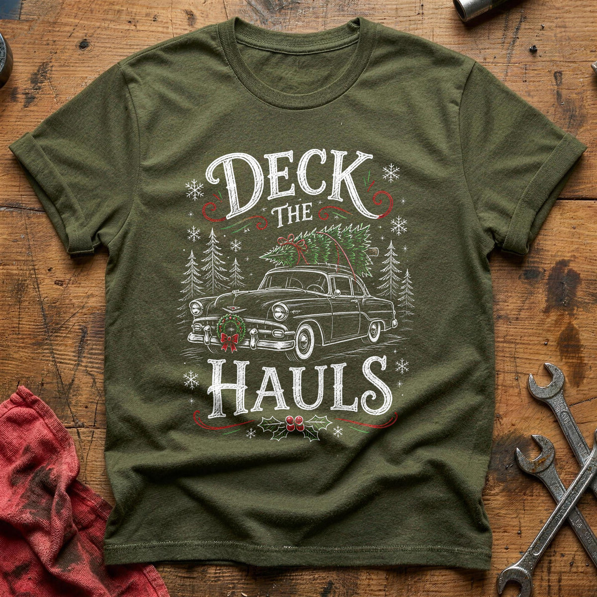 Deck The Hauls 40 T-Shirt - Military Green
