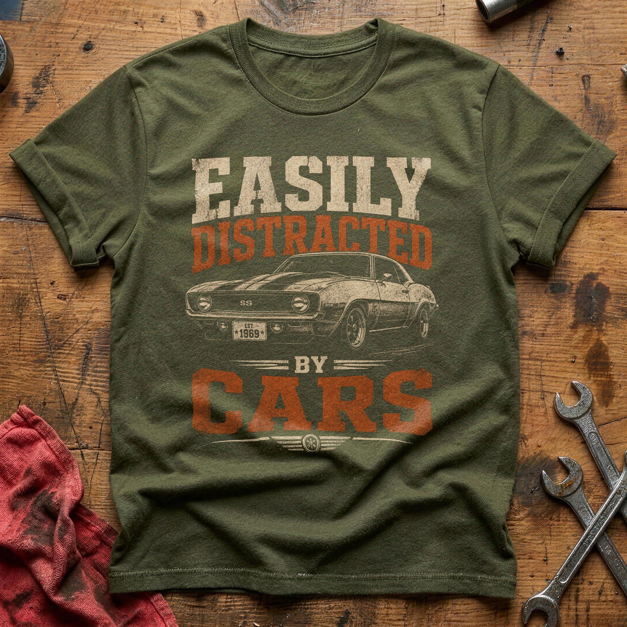 Distracted by Classics T-Shirt - Military Green