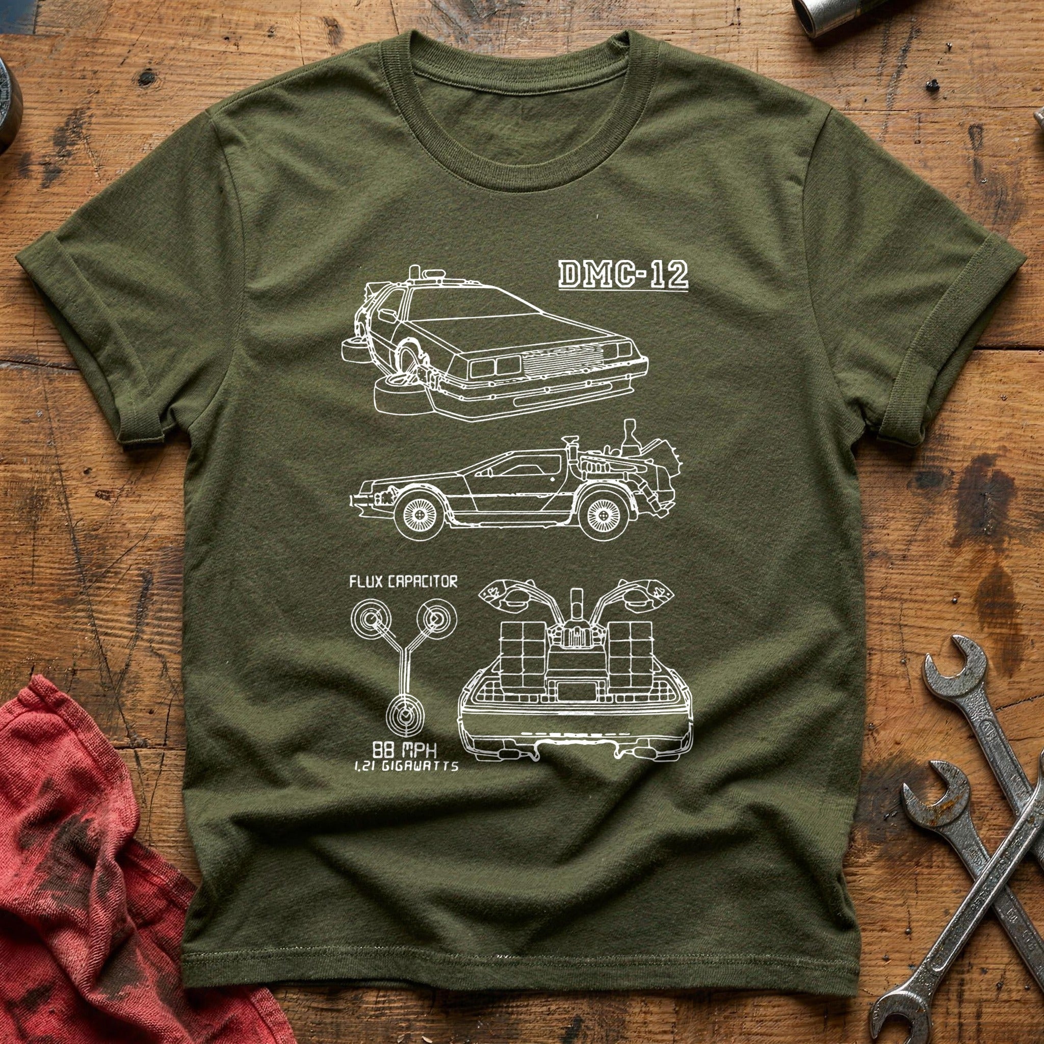 DMC flux capacitor T-Shirt - Military Green