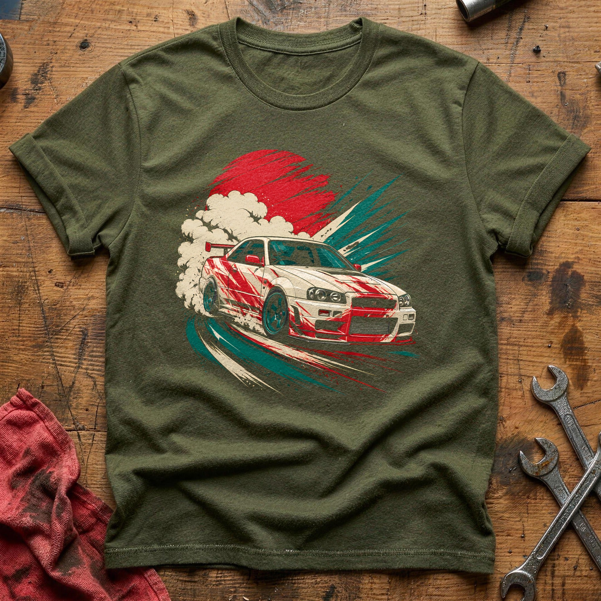 Drift Smoke & Glory T-Shirt - Military Green